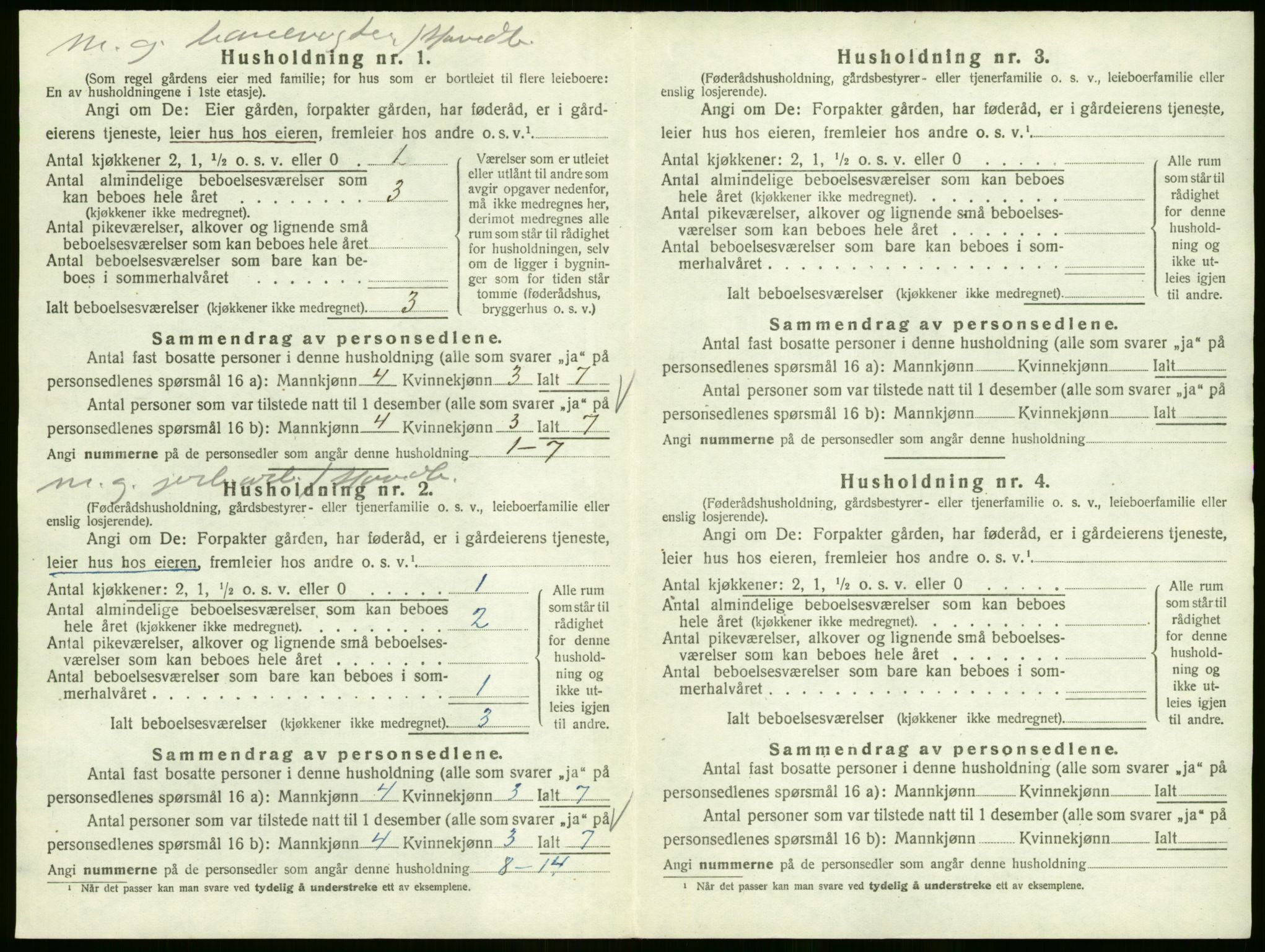 SAO, 1920 census for Ullensaker, 1920, p. 60