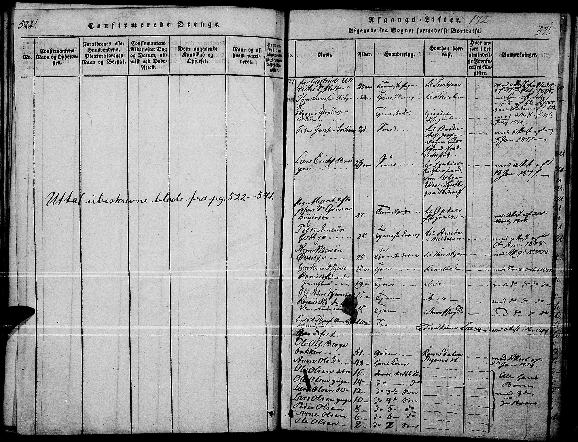 Tynset prestekontor, SAH/PREST-058/H/Ha/Haa/L0018: Parish register (official) no. 18, 1815-1829, p. 570-571