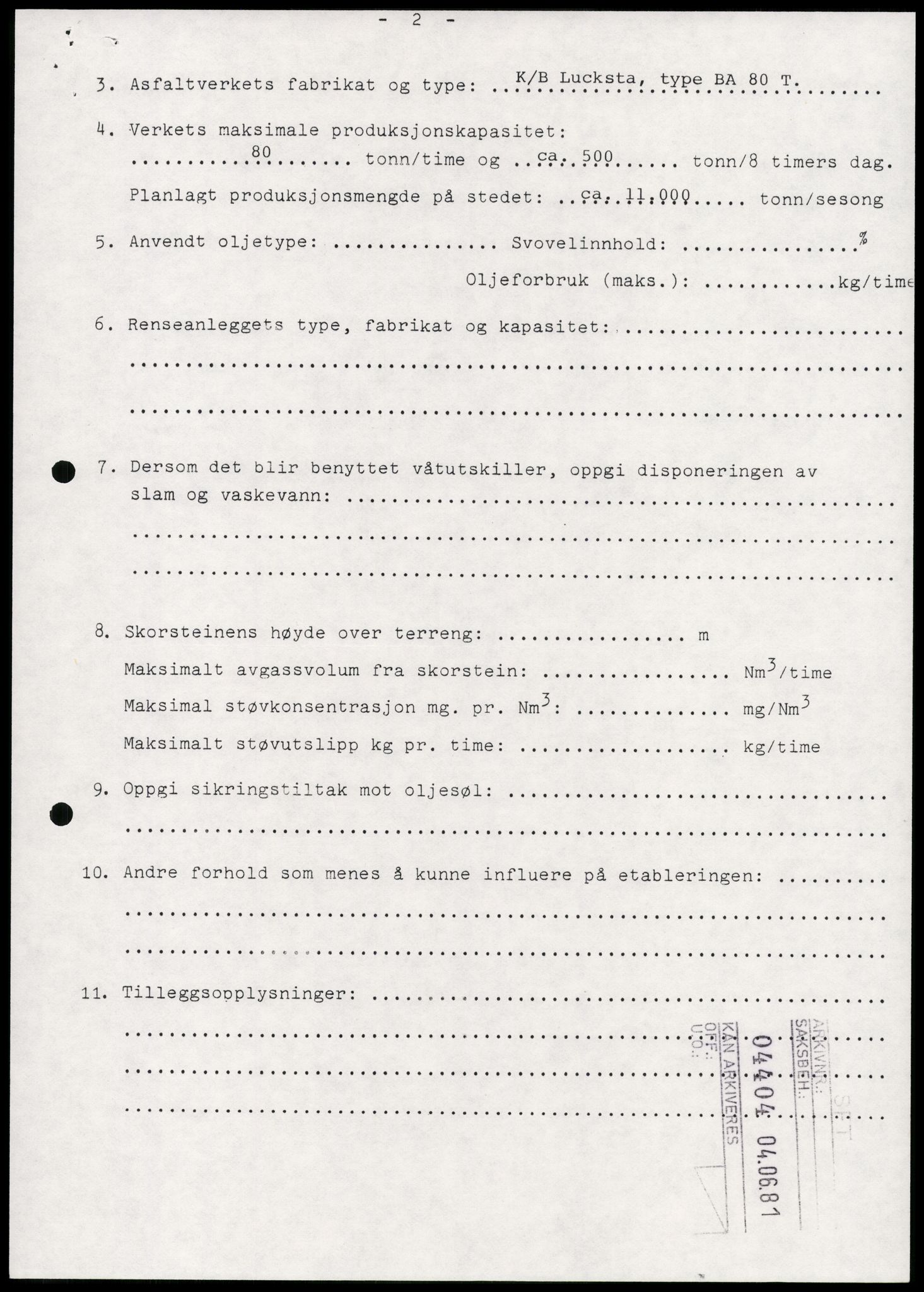 Statens forurensningstilsyn, hovedkontoret, AV/RA-S-4136/1/D/Da/L0493: Konsesjonssaker, 1985-1993, p. 130