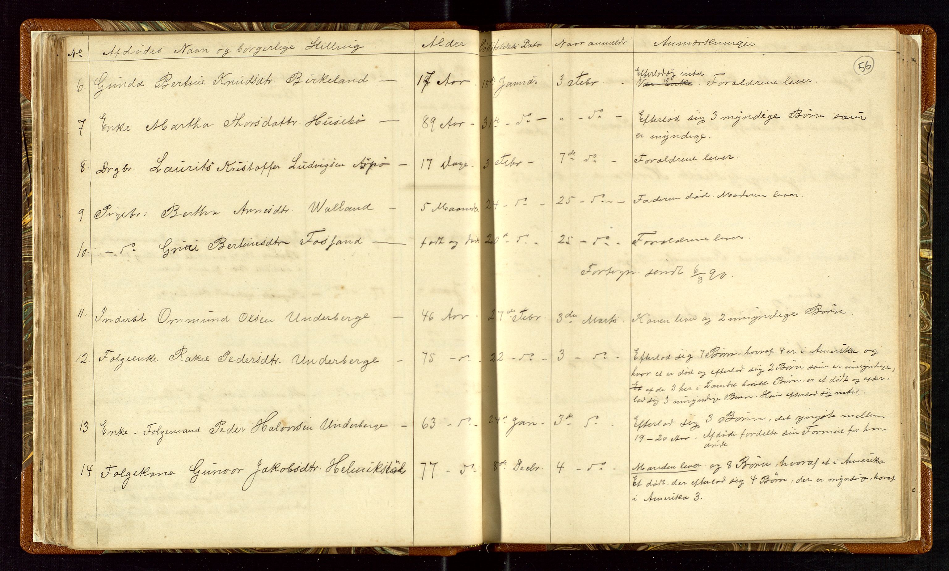 Høle og Forsand lensmannskontor, AV/SAST-A-100127/Gga/L0001: "Fortegnelse over Afdøde i Høle Thinglag fra 1ste Juli 1875 til ", 1875-1902, p. 56