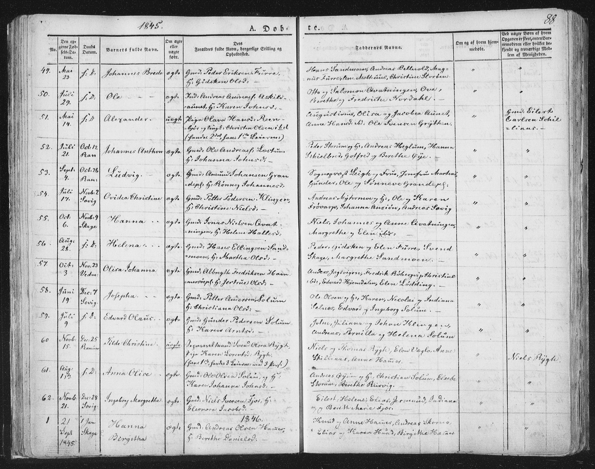 Ministerialprotokoller, klokkerbøker og fødselsregistre - Nord-Trøndelag, SAT/A-1458/764/L0551: Parish register (official) no. 764A07a, 1824-1864, p. 88