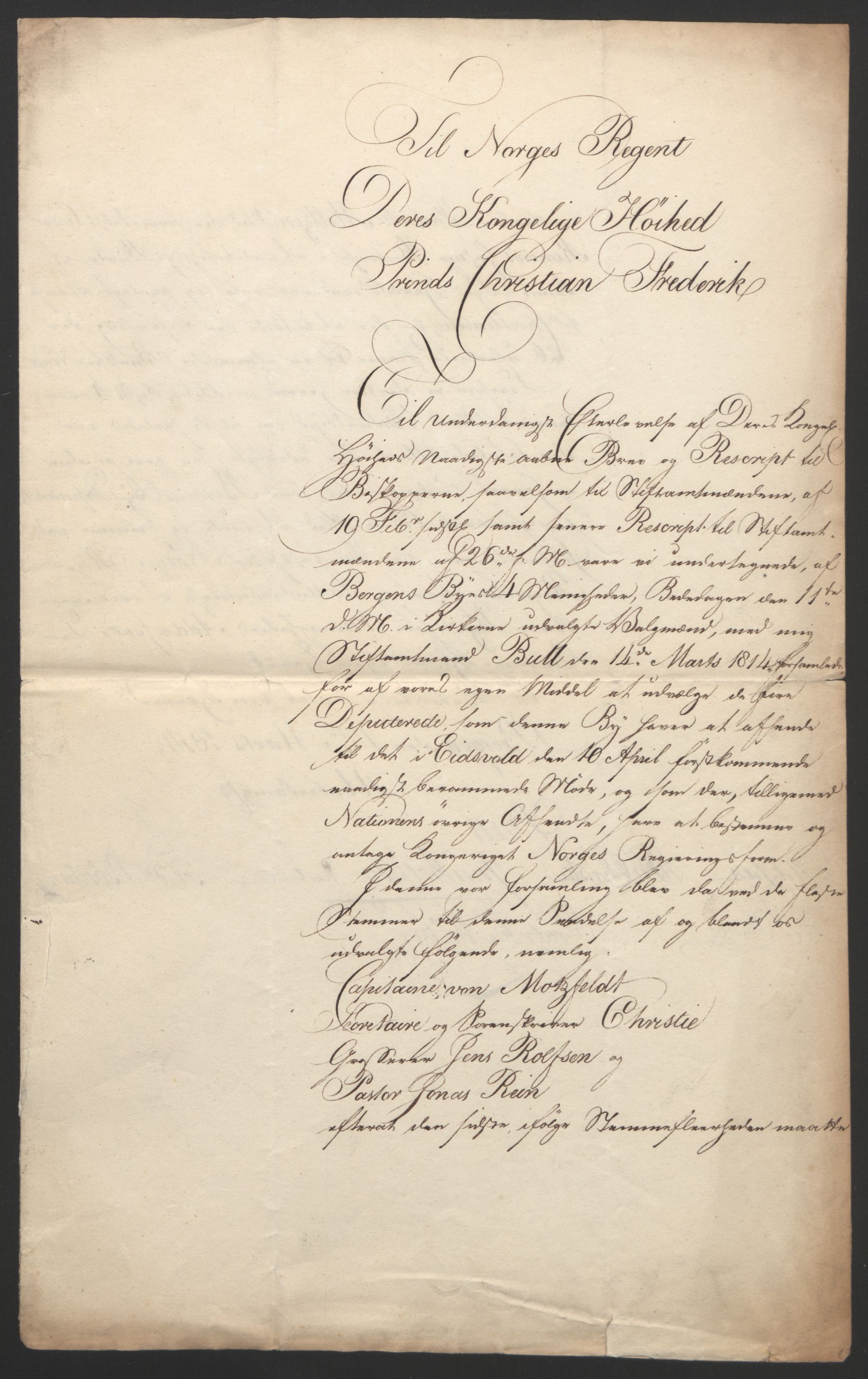 Statsrådssekretariatet, RA/S-1001/D/Db/L0007: Fullmakter for Eidsvollsrepresentantene i 1814. , 1814, p. 46