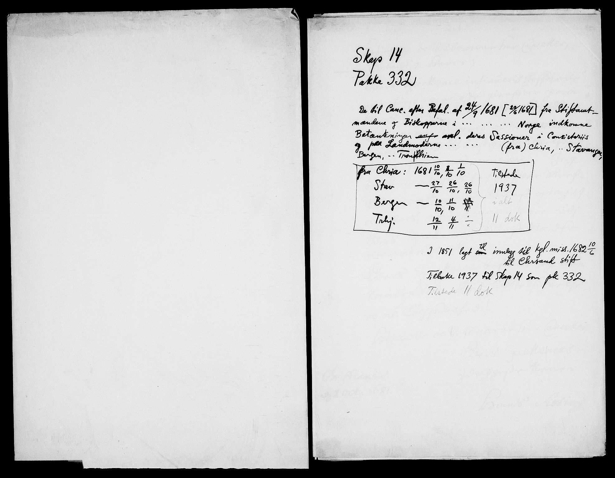 Danske Kanselli, Skapsaker, AV/RA-EA-4061/F/L0066: Skap 14, pakke 324-333, 1623-1686, p. 136