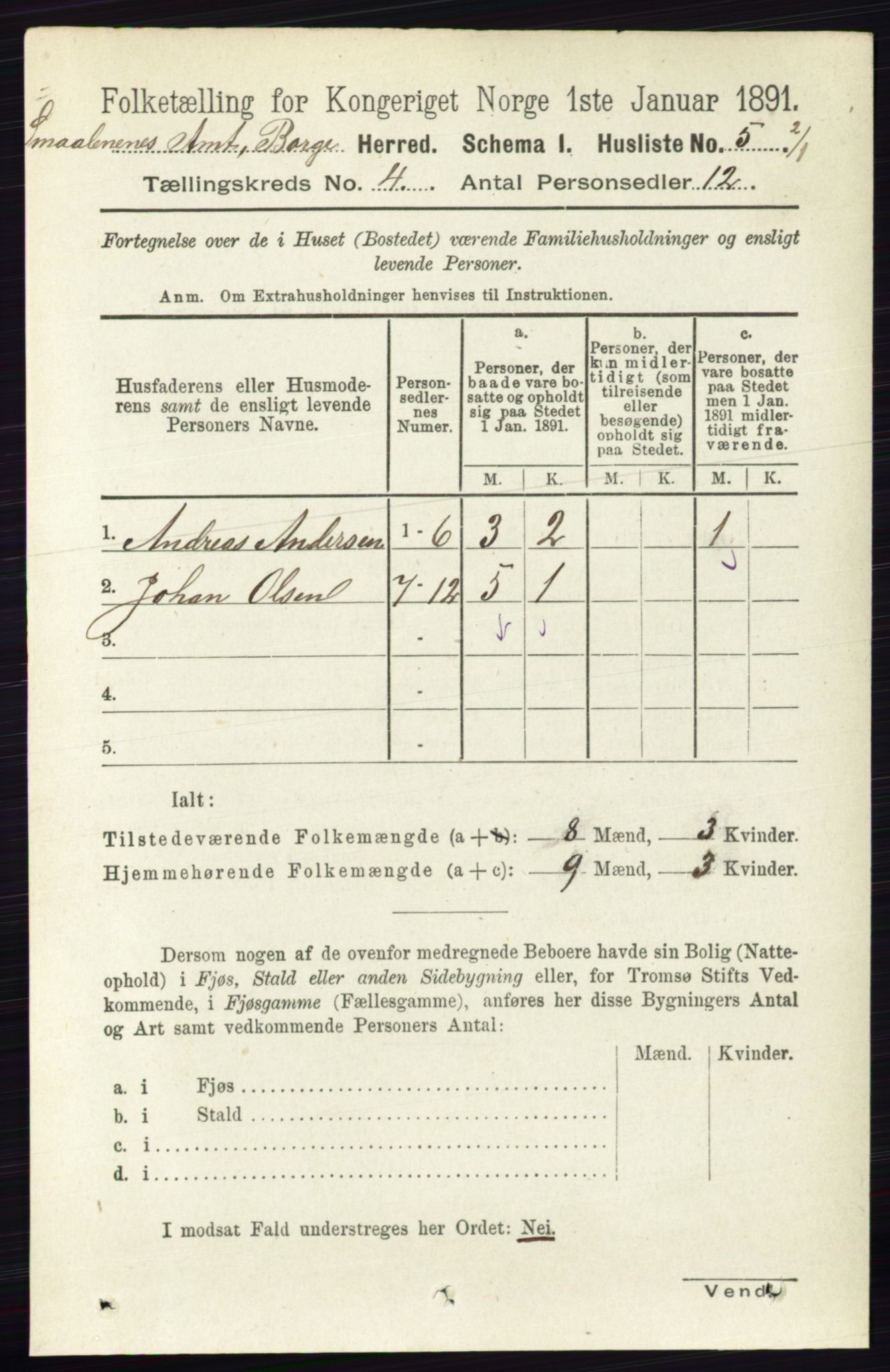 RA, 1891 census for 0113 Borge, 1891, p. 1562