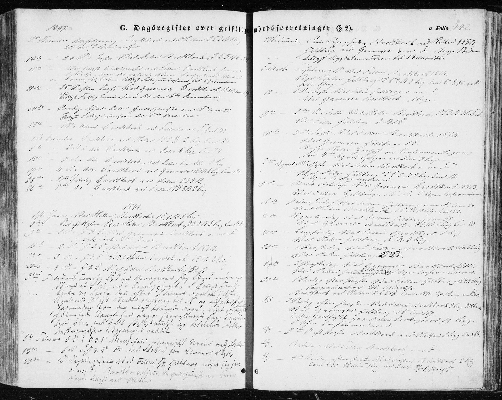 Ministerialprotokoller, klokkerbøker og fødselsregistre - Sør-Trøndelag, SAT/A-1456/634/L0529: Parish register (official) no. 634A05, 1843-1851, p. 442