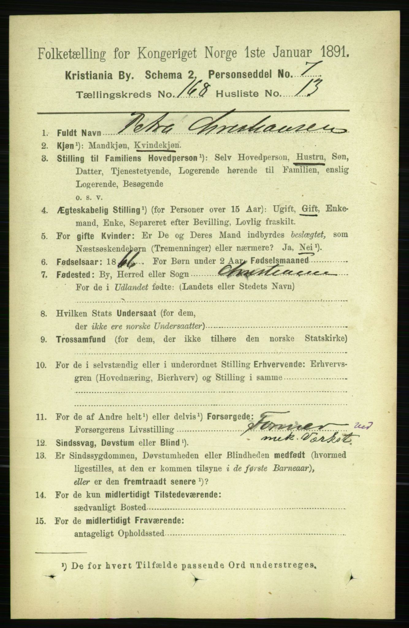 RA, 1891 census for 0301 Kristiania, 1891, p. 98363