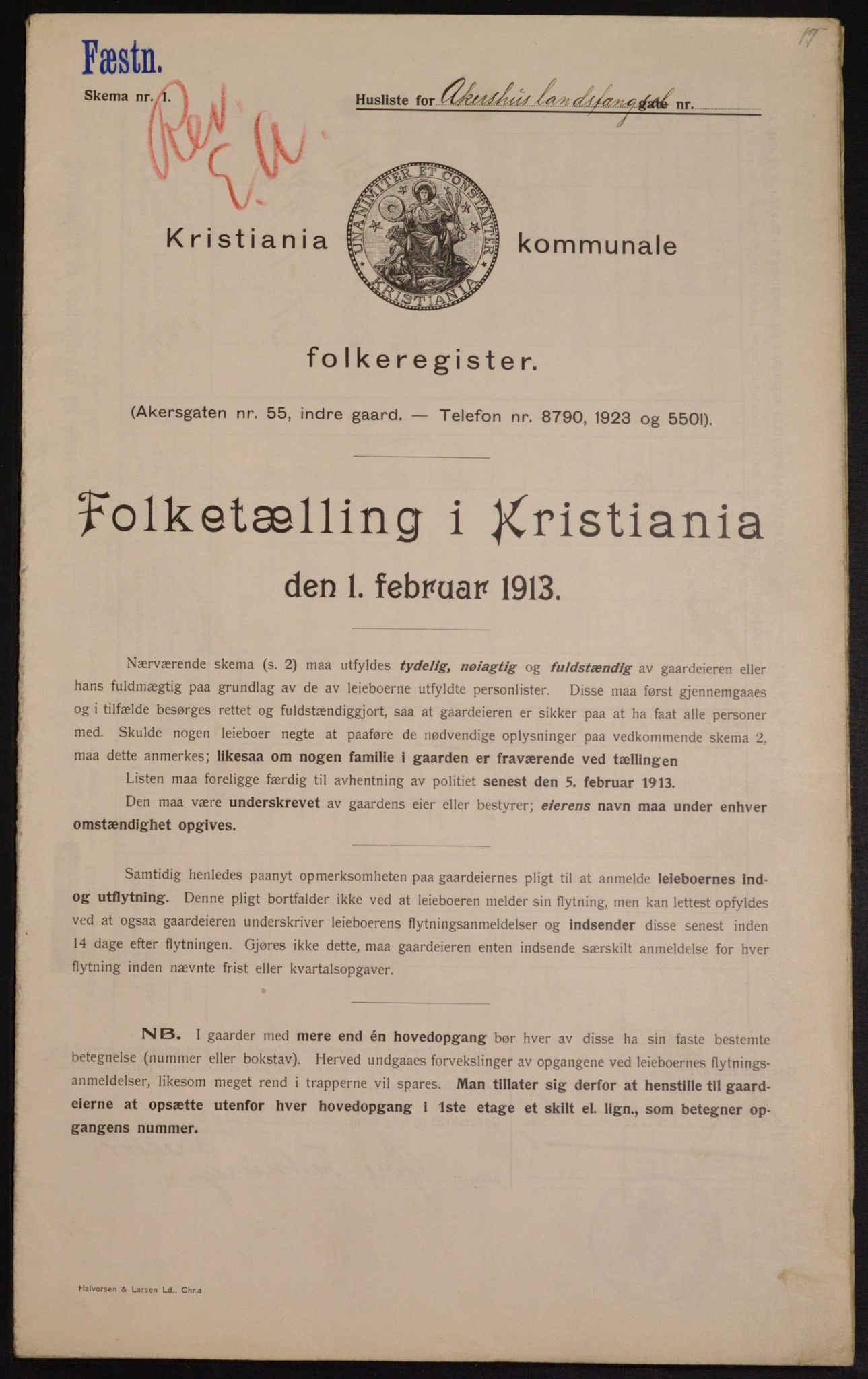 OBA, Municipal Census 1913 for Kristiania, 1913, p. 24206