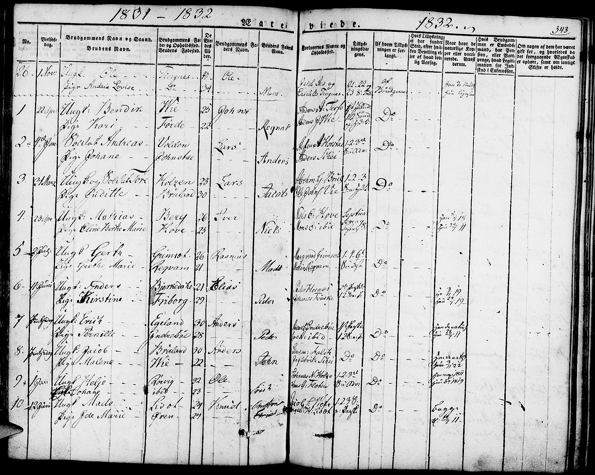 Førde sokneprestembete, SAB/A-79901/H/Haa/Haaa/L0006: Parish register (official) no. A 6, 1821-1842, p. 343
