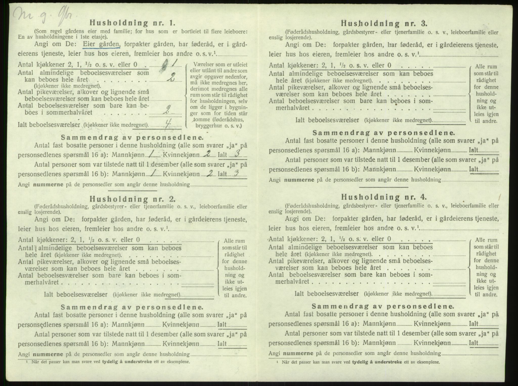 SAB, 1920 census for Vik, 1920, p. 620