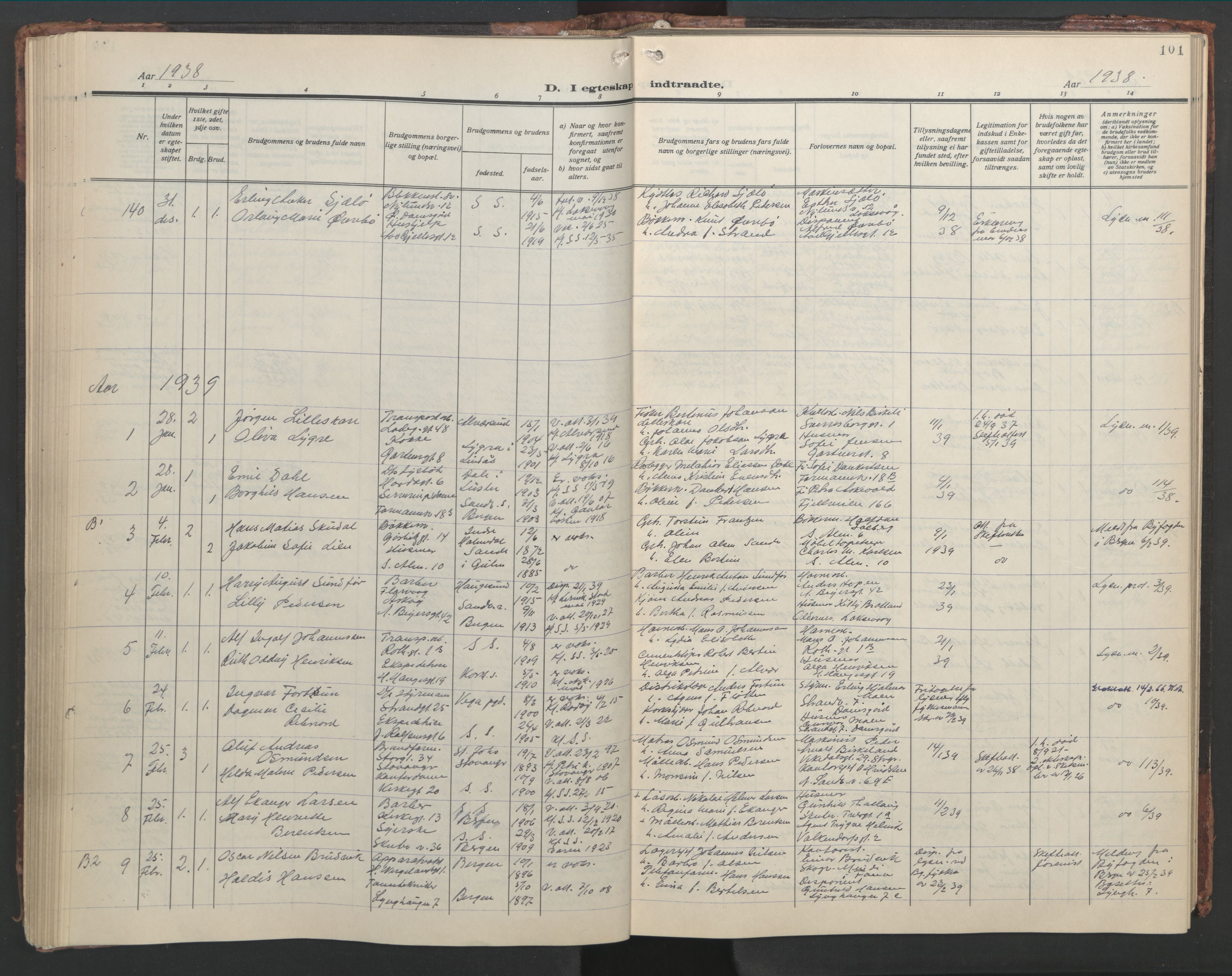 Sandviken Sokneprestembete, SAB/A-77601/H/Hb/L0015: Parish register (copy) no. D 2, 1929-1953, p. 100b-101a