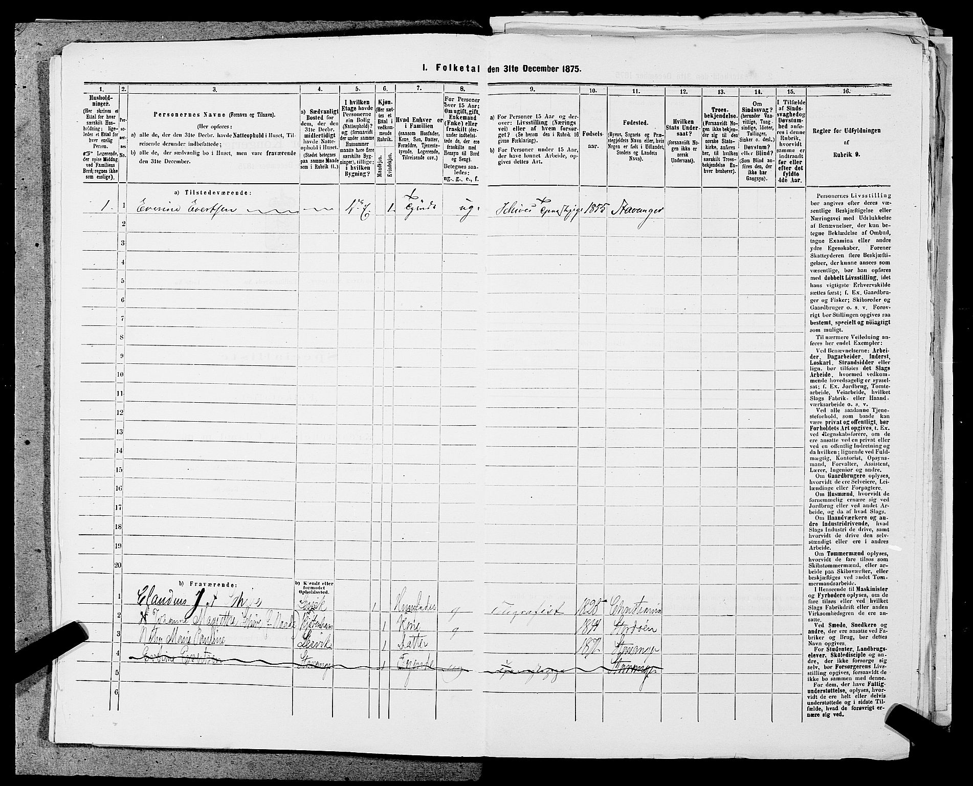 SAST, 1875 census for 1103 Stavanger, 1875, p. 2059