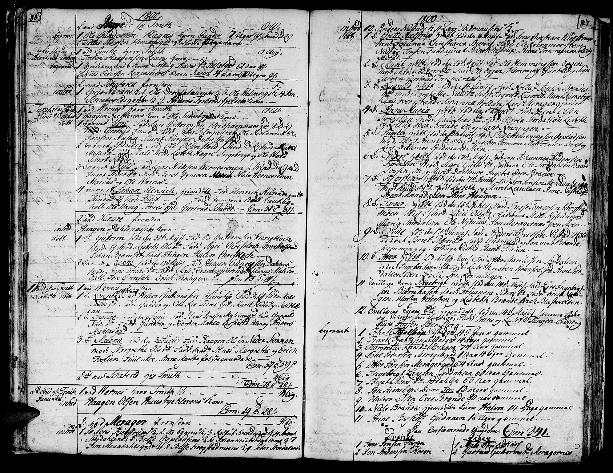 Ministerialprotokoller, klokkerbøker og fødselsregistre - Nord-Trøndelag, SAT/A-1458/709/L0060: Parish register (official) no. 709A07, 1797-1815, p. 86-87