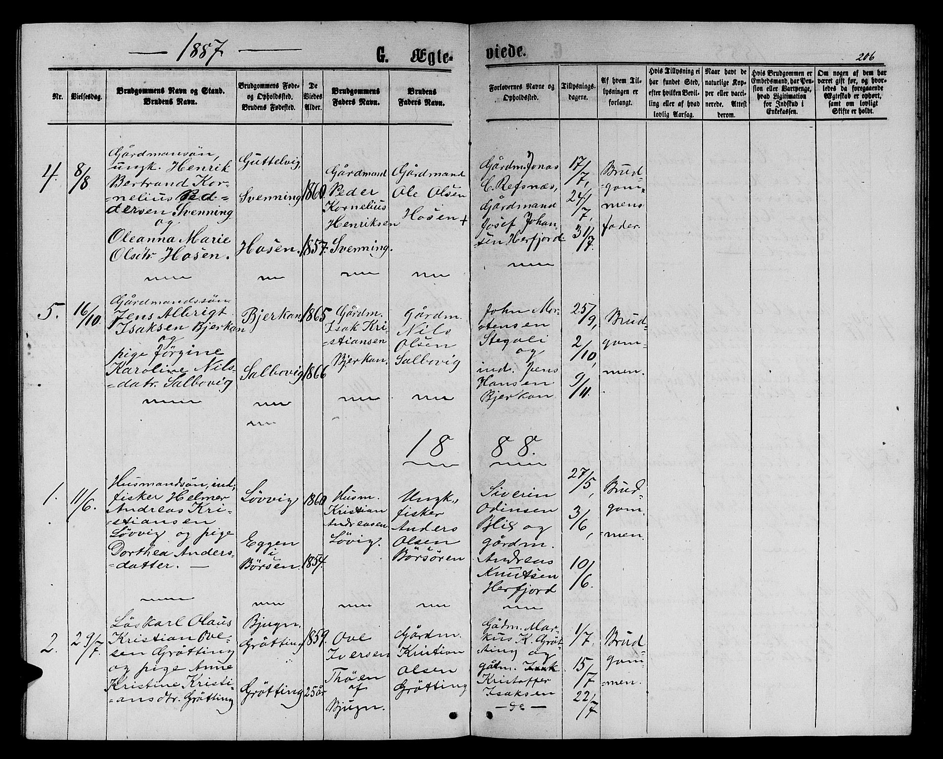 Ministerialprotokoller, klokkerbøker og fødselsregistre - Sør-Trøndelag, SAT/A-1456/656/L0695: Parish register (copy) no. 656C01, 1867-1889, p. 206