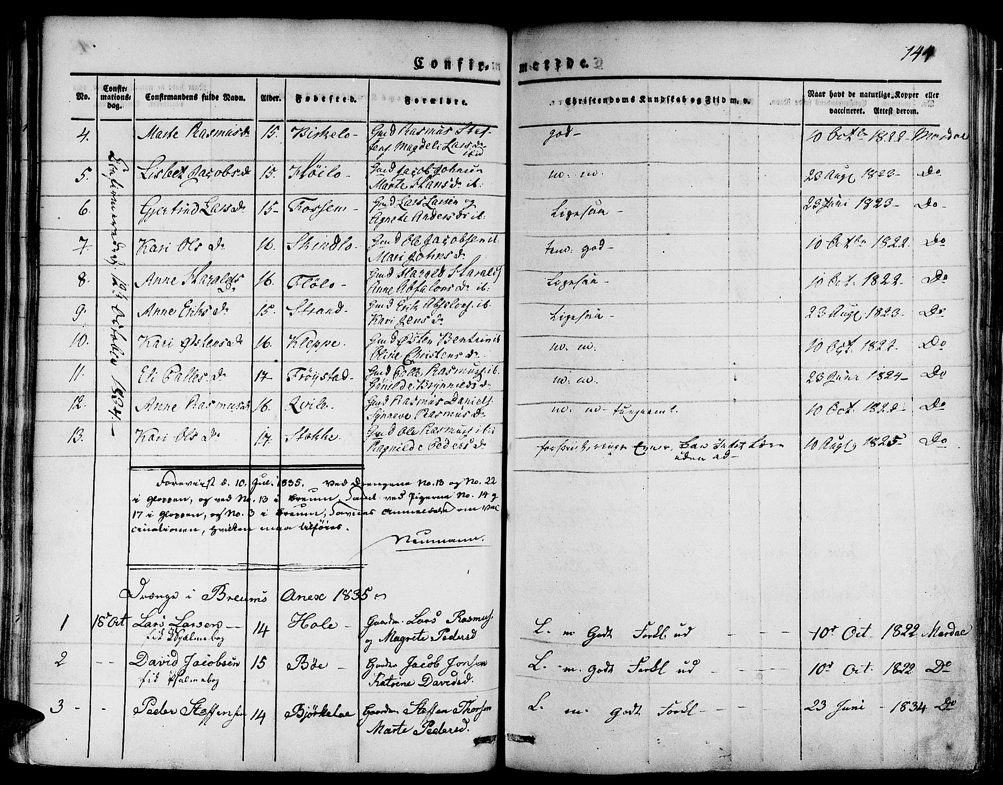 Gloppen sokneprestembete, SAB/A-80101/H/Haa/Haaa/L0007: Parish register (official) no. A 7, 1827-1837, p. 144