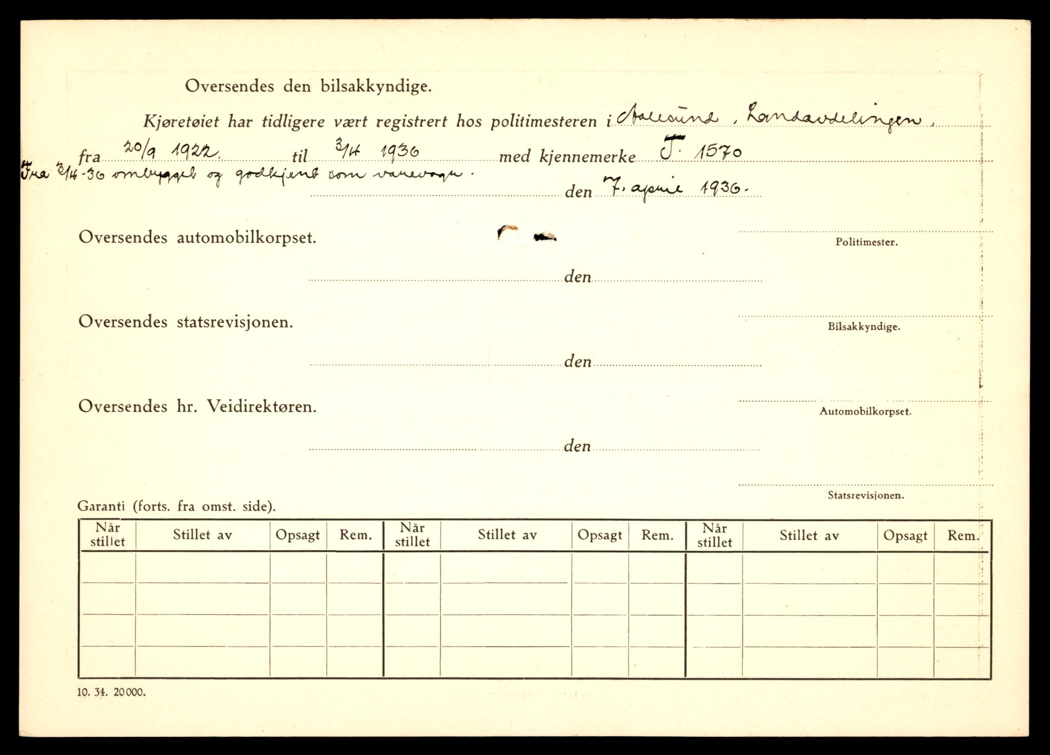 Møre og Romsdal vegkontor - Ålesund trafikkstasjon, AV/SAT-A-4099/F/Fe/L0014: Registreringskort for kjøretøy T 1565 - T 1698, 1927-1998, p. 130