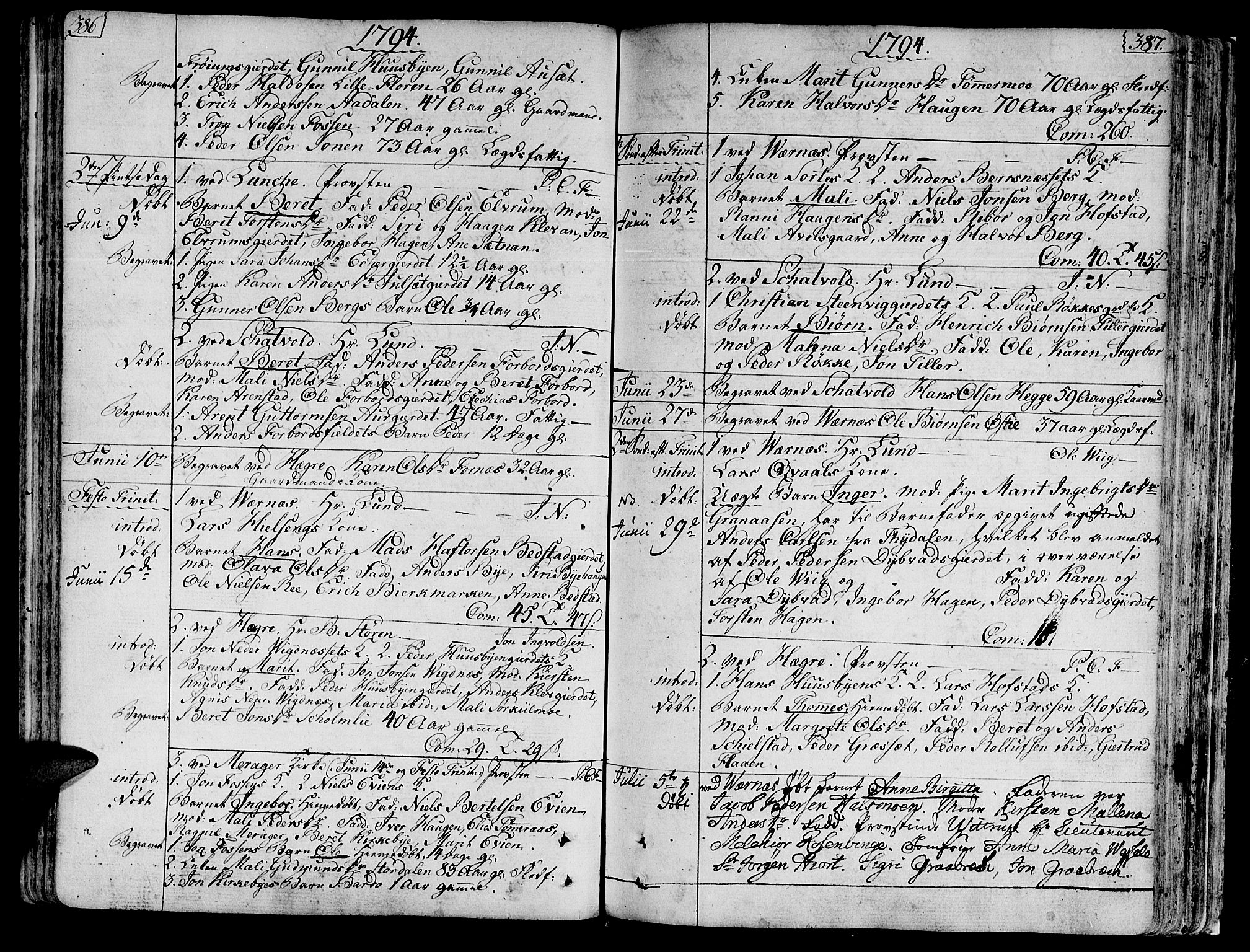 Ministerialprotokoller, klokkerbøker og fødselsregistre - Nord-Trøndelag, SAT/A-1458/709/L0059: Parish register (official) no. 709A06, 1781-1797, p. 386-387