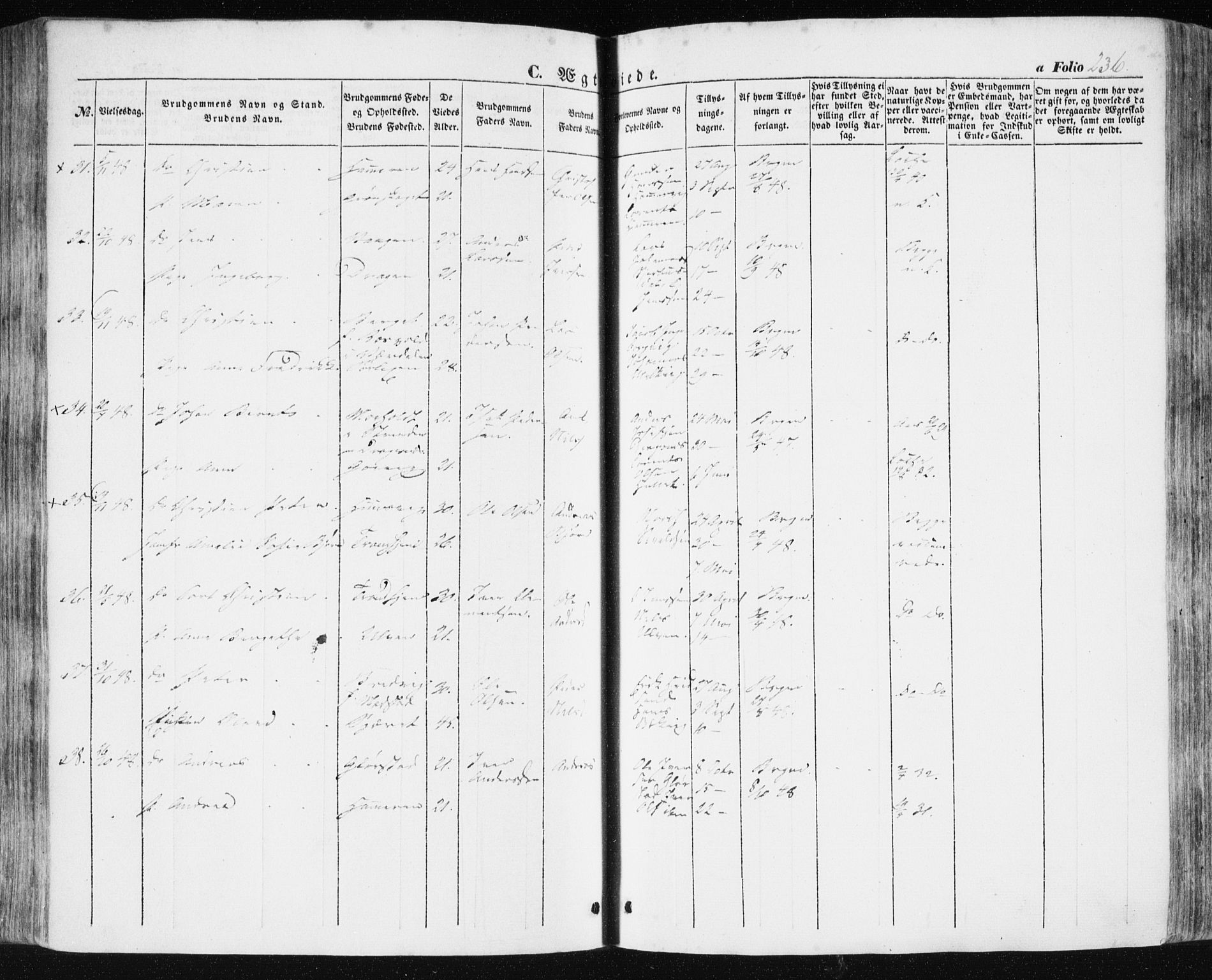 Ministerialprotokoller, klokkerbøker og fødselsregistre - Sør-Trøndelag, SAT/A-1456/634/L0529: Parish register (official) no. 634A05, 1843-1851, p. 236