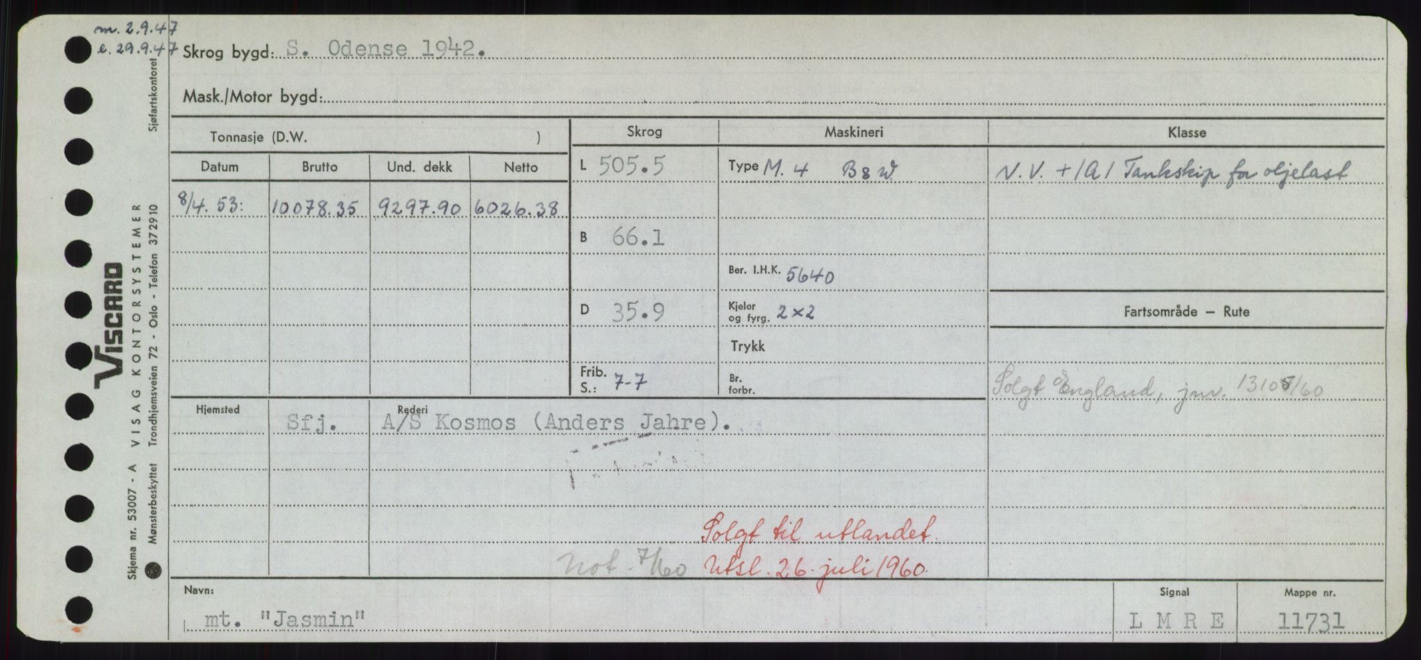 Sjøfartsdirektoratet med forløpere, Skipsmålingen, RA/S-1627/H/Hd/L0019: Fartøy, J, p. 289