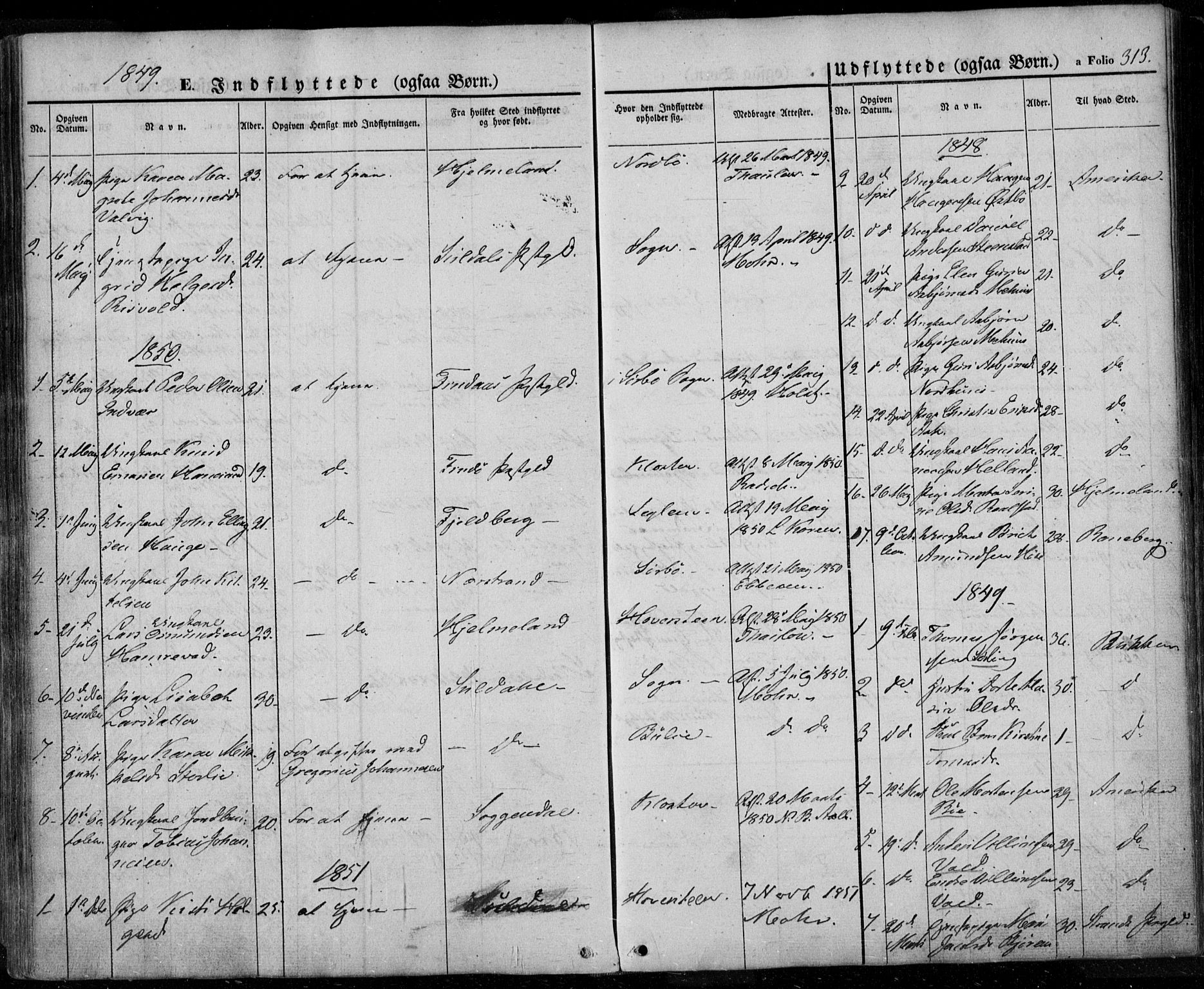 Rennesøy sokneprestkontor, SAST/A -101827/H/Ha/Haa/L0005: Parish register (official) no. A 5, 1838-1859, p. 313