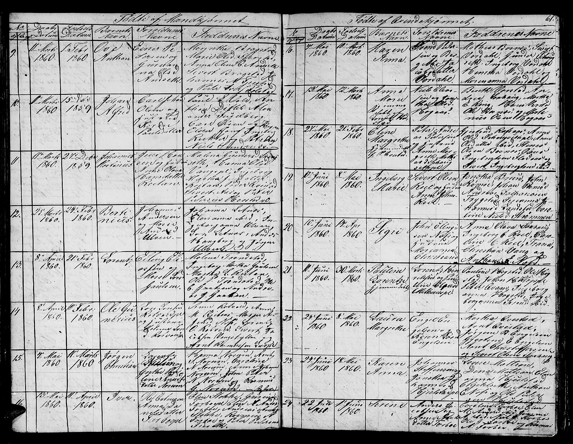 Ministerialprotokoller, klokkerbøker og fødselsregistre - Nord-Trøndelag, AV/SAT-A-1458/730/L0299: Parish register (copy) no. 730C02, 1849-1871, p. 61