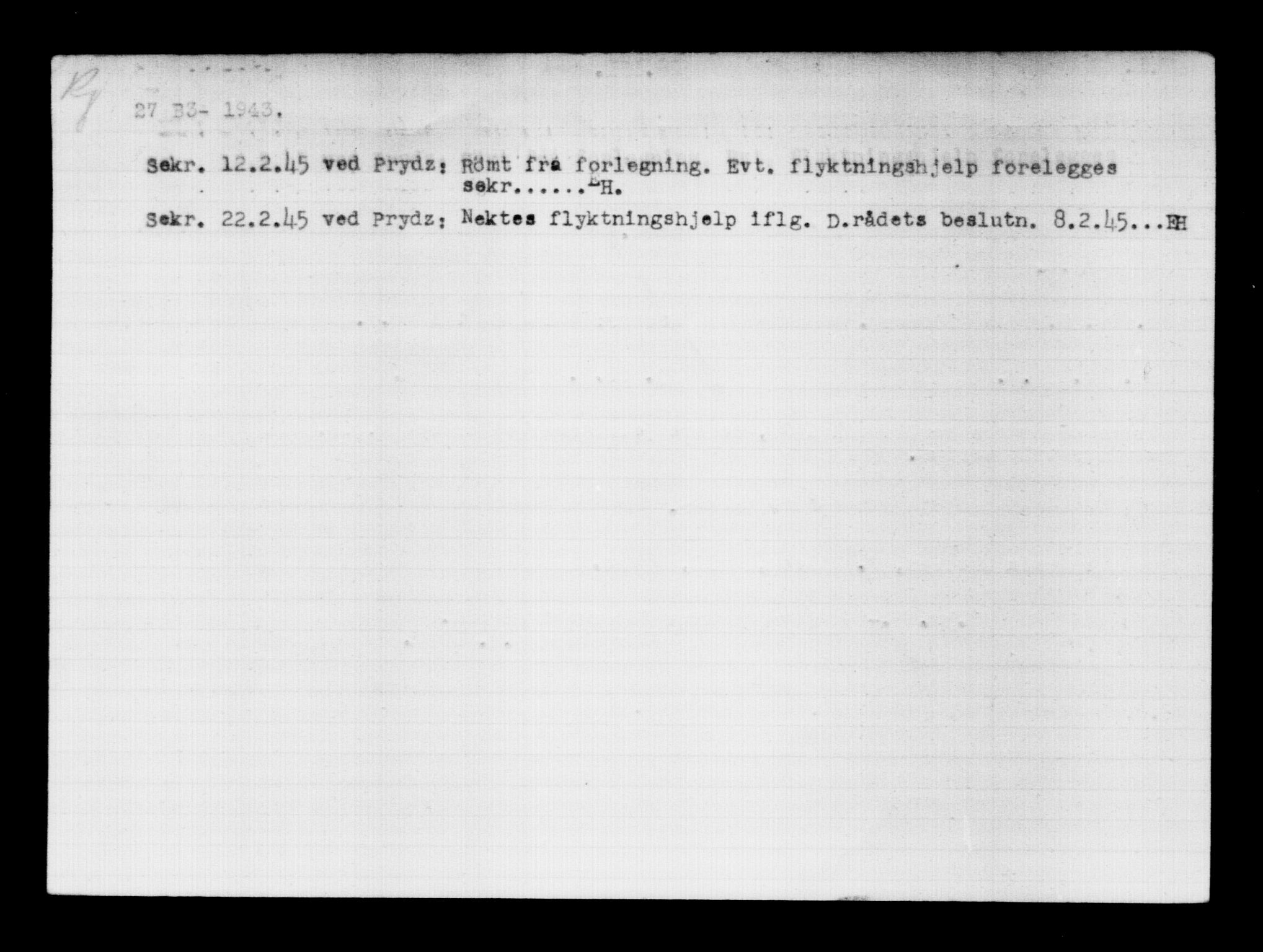 Utenriksstasjonene, Legasjonen i Stockholm, Flyktningkontoret, AV/RA-S-6753/V/Va/L0012: Kjesäterkartoteket, flyktninger med registreringsnr. 28300-31566, 1940-1945, p. 926