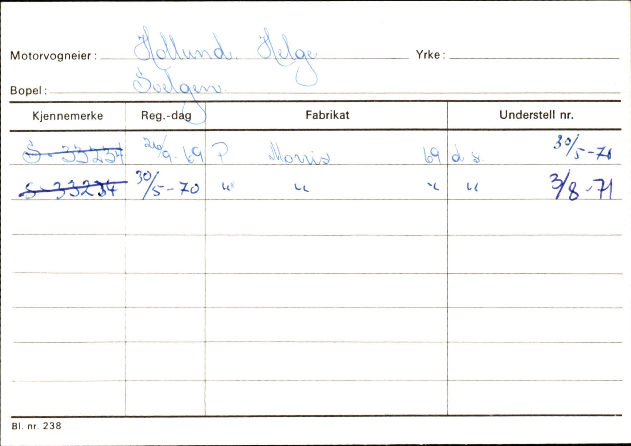 Statens vegvesen, Sogn og Fjordane vegkontor, AV/SAB-A-5301/4/F/L0133: Eigarregister Bremanger A-Å. Gaular A-H, 1945-1975, p. 869