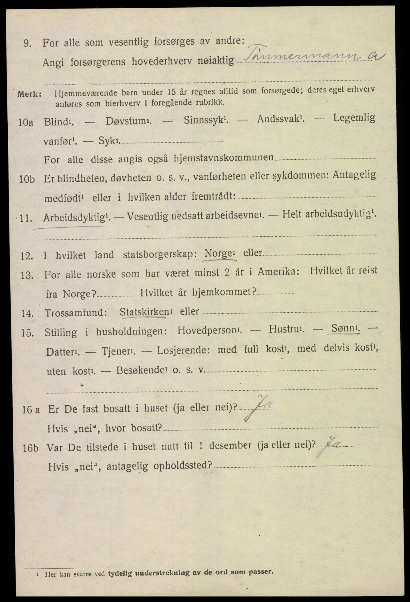 SAK, 1920 census for Øyestad, 1920, p. 3601