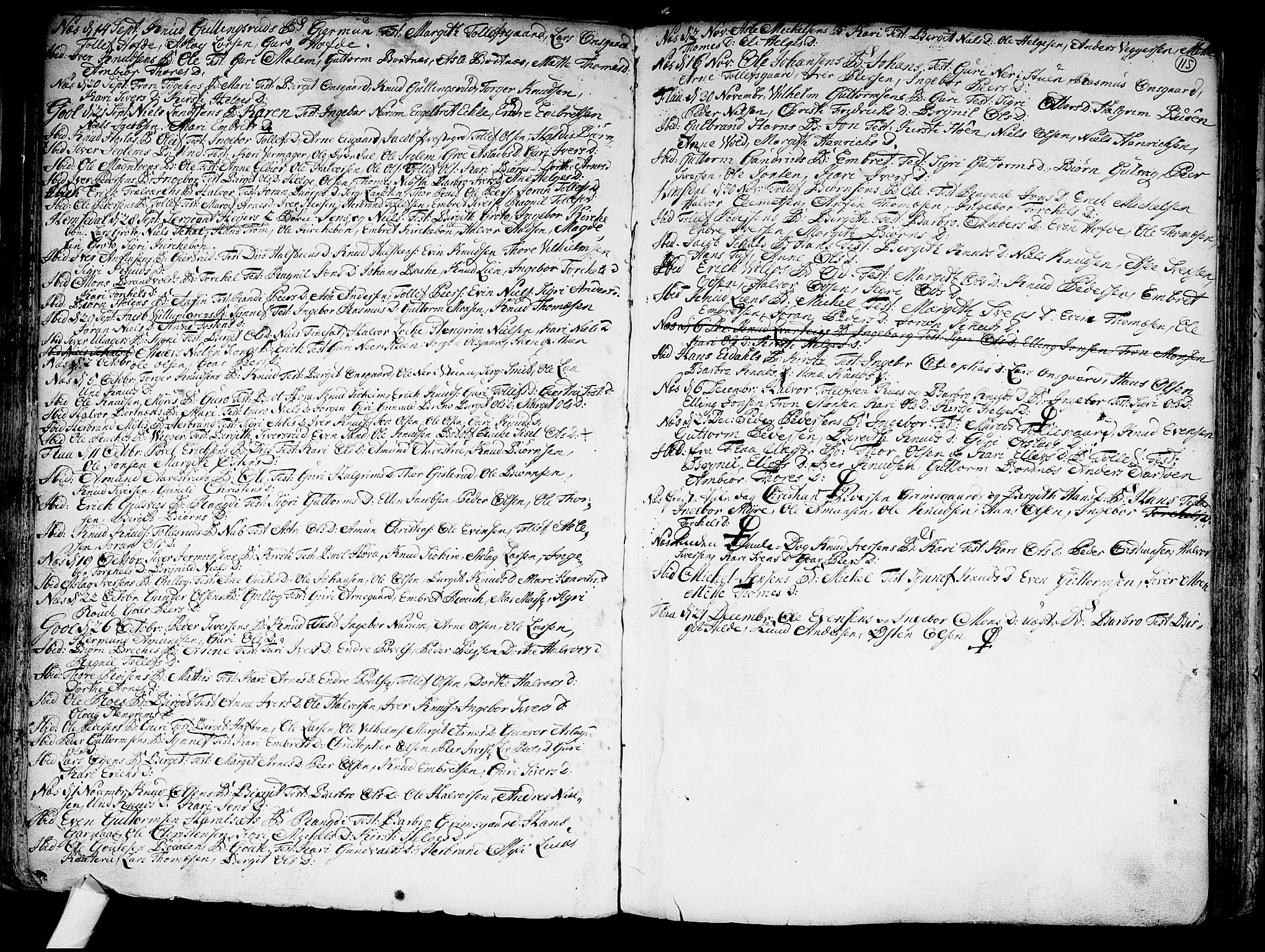 Nes kirkebøker, SAKO/A-236/F/Fa/L0002: Parish register (official) no. 2, 1707-1759, p. 115