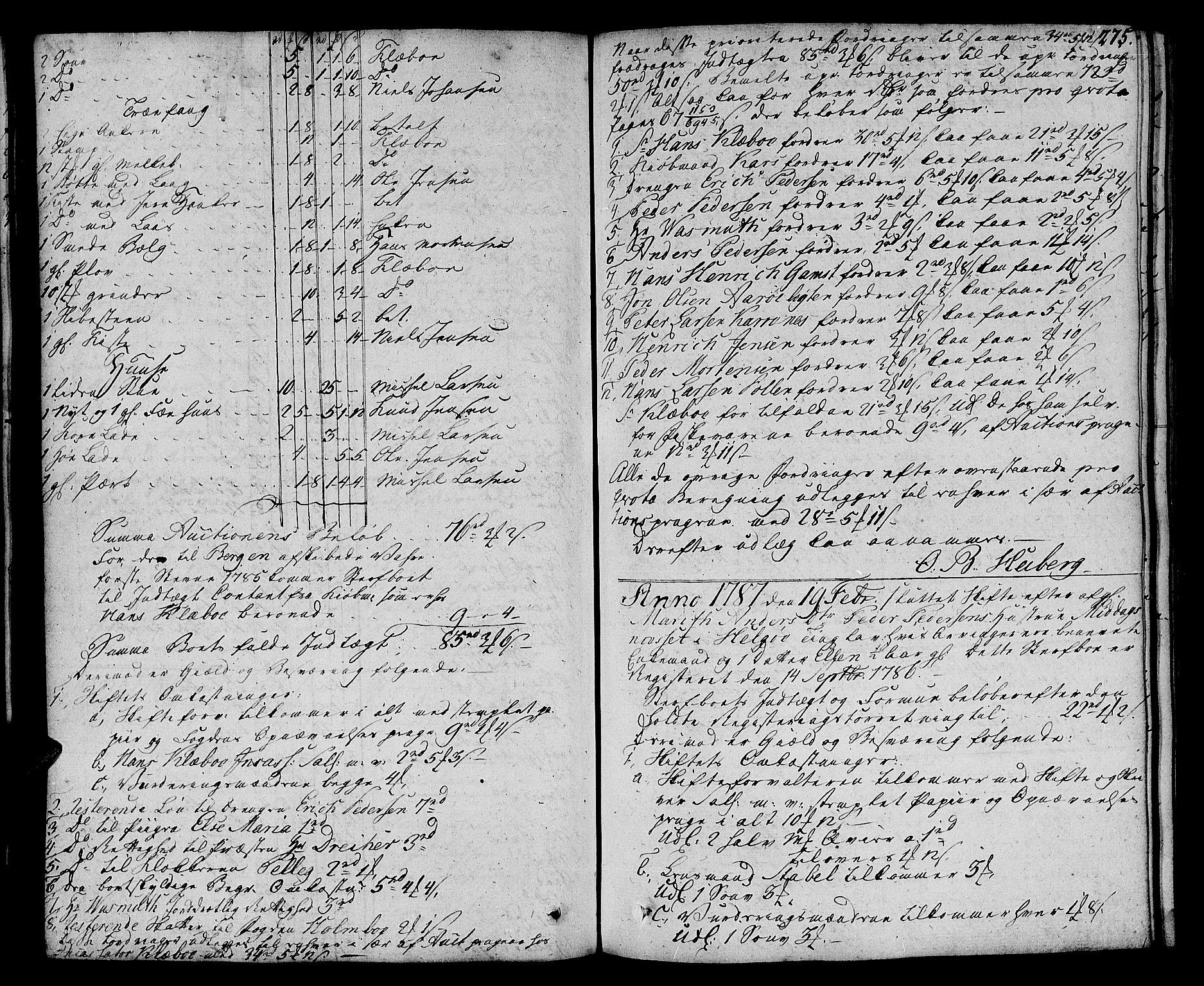 Senja og Tromsø sorenskriveri , SATØ/SATØ-31/H/Hb/L0144: Skifteutlodningsprotokoll, 1785-1789, p. 274b-275a