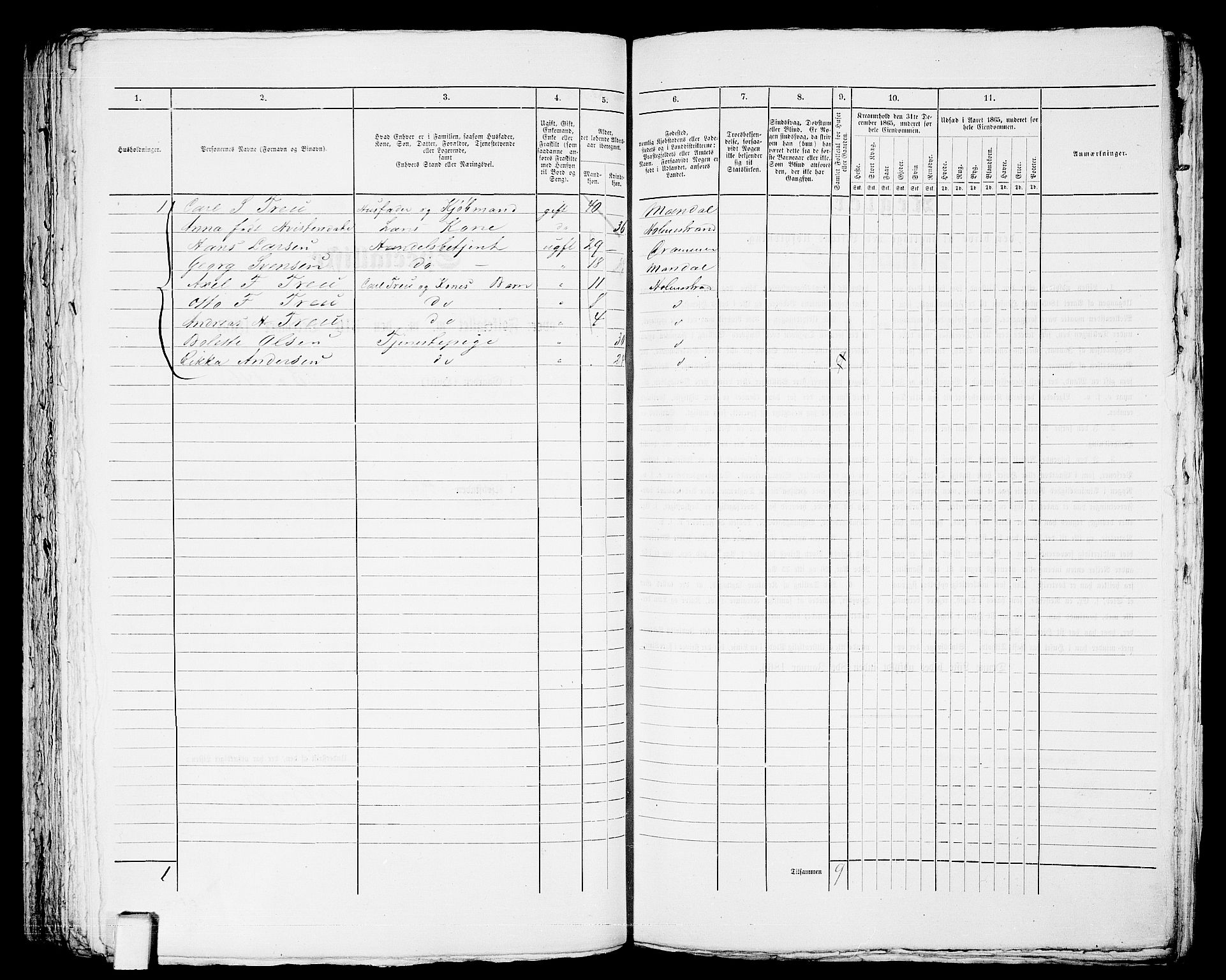 RA, 1865 census for Botne/Holmestrand, 1865, p. 248