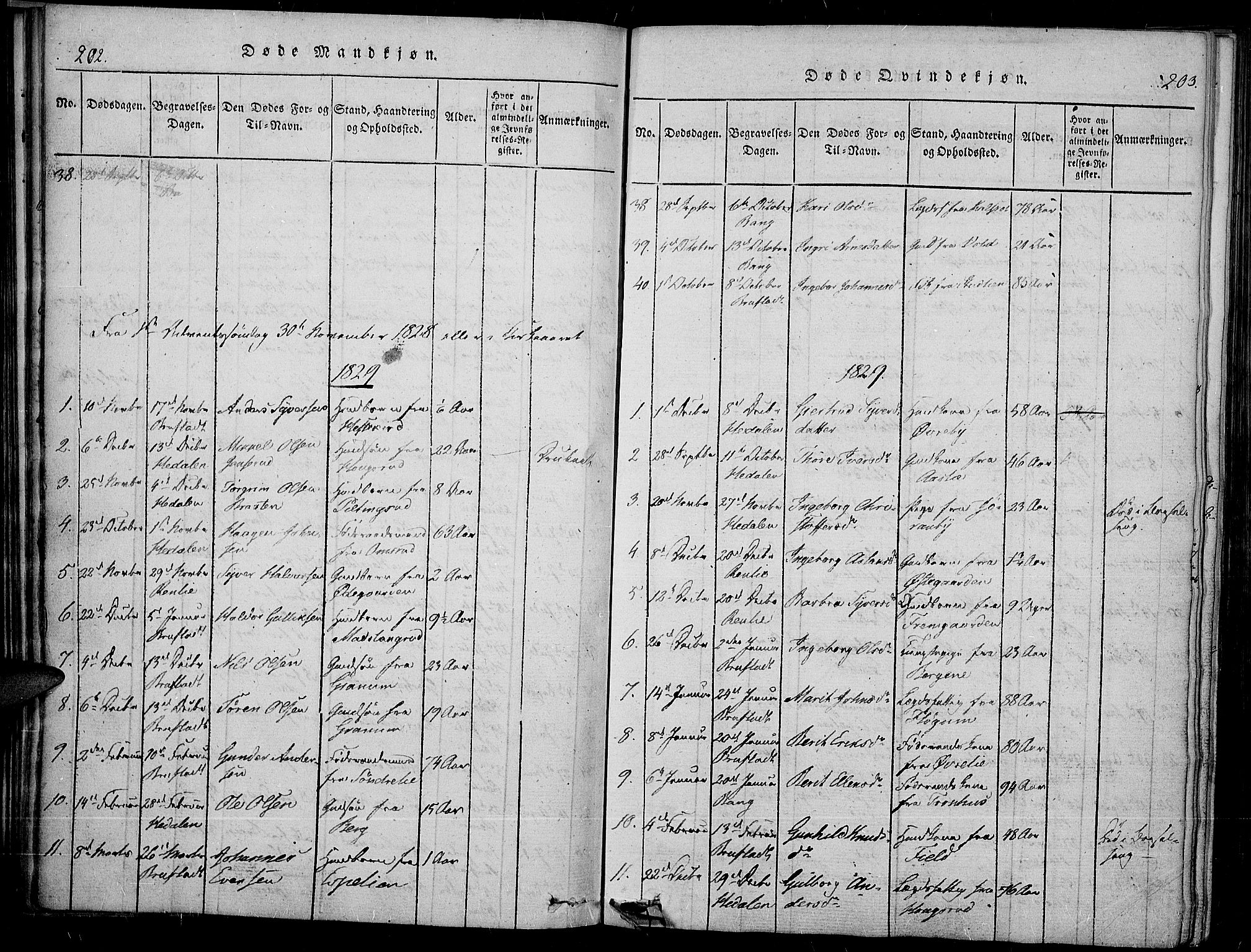 Sør-Aurdal prestekontor, SAH/PREST-128/H/Ha/Haa/L0003: Parish register (official) no. 3, 1825-1840, p. 202-203