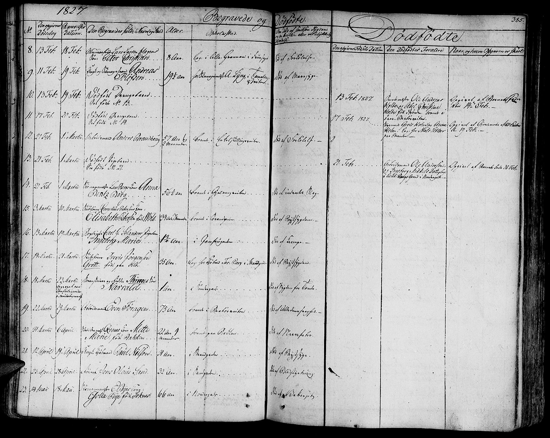 Ministerialprotokoller, klokkerbøker og fødselsregistre - Sør-Trøndelag, SAT/A-1456/602/L0109: Parish register (official) no. 602A07, 1821-1840, p. 385
