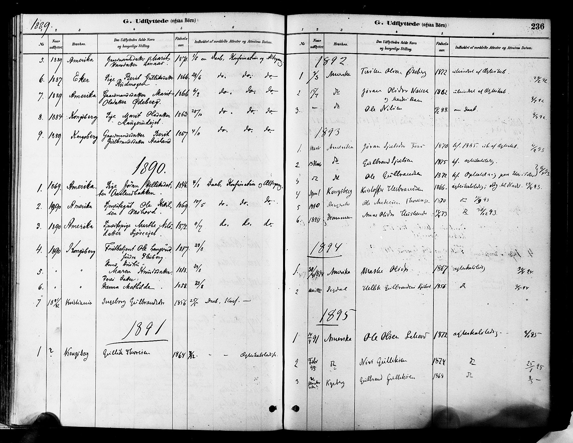 Flesberg kirkebøker, SAKO/A-18/F/Fa/L0008: Parish register (official) no. I 8, 1879-1899, p. 236