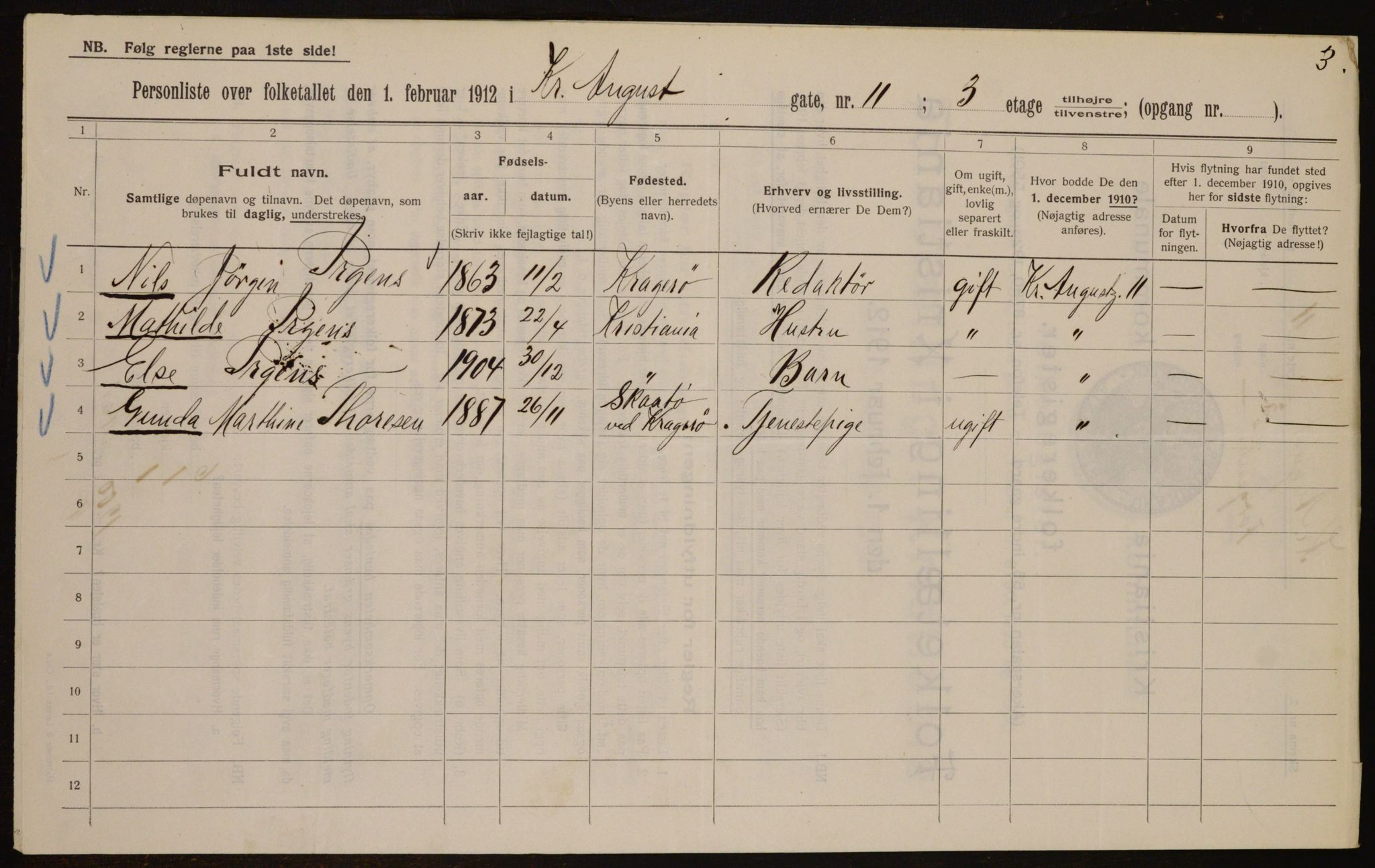 OBA, Municipal Census 1912 for Kristiania, 1912, p. 54289