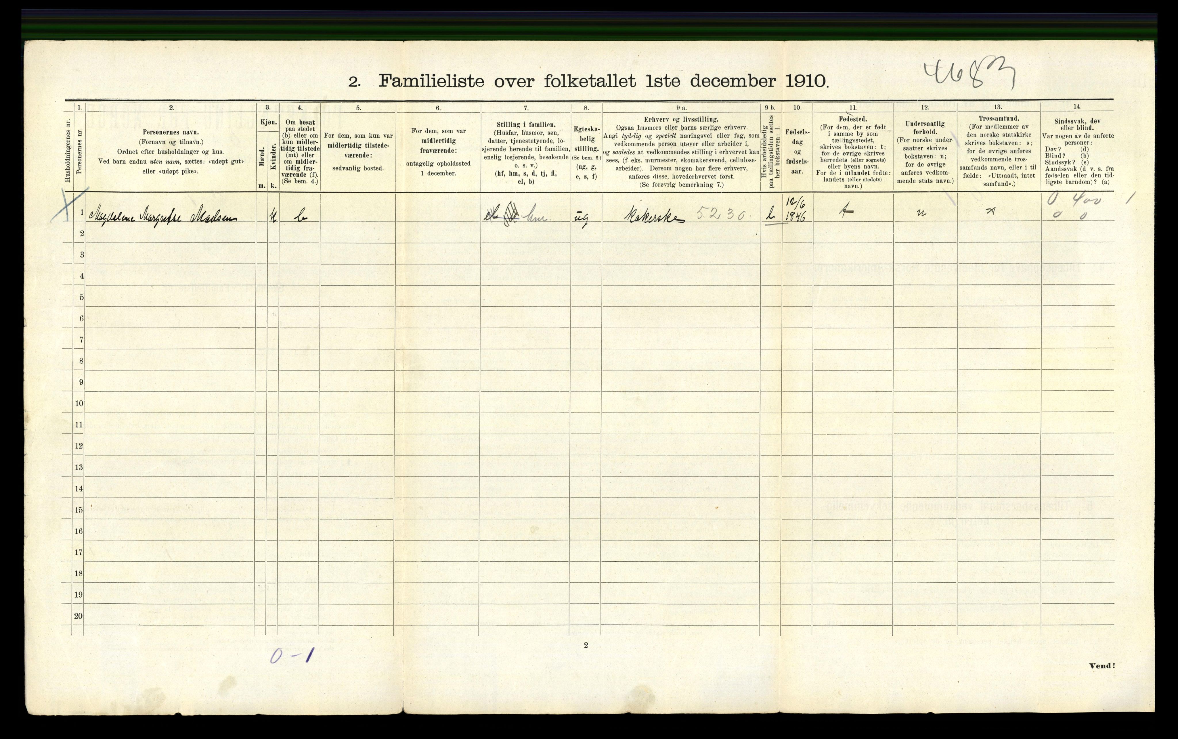 RA, 1910 census for Bergen, 1910, p. 5794