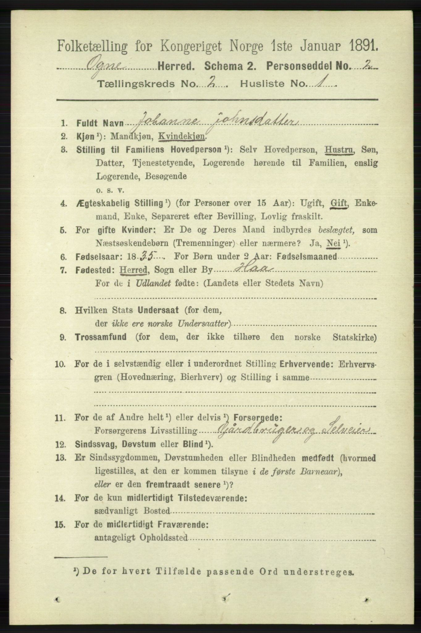 RA, 1891 census for 1117 Ogna, 1891, p. 769