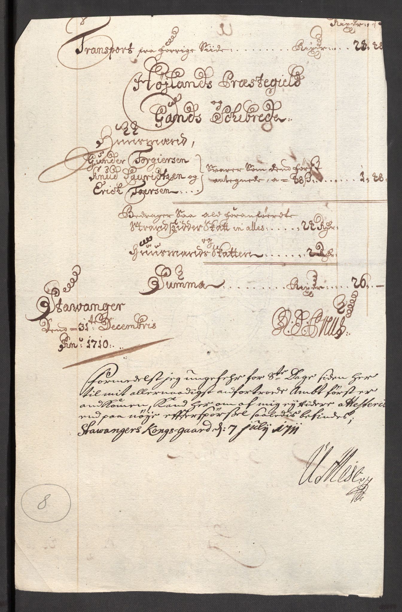 Rentekammeret inntil 1814, Reviderte regnskaper, Fogderegnskap, RA/EA-4092/R46/L2734: Fogderegnskap Jæren og Dalane, 1709-1710, p. 149