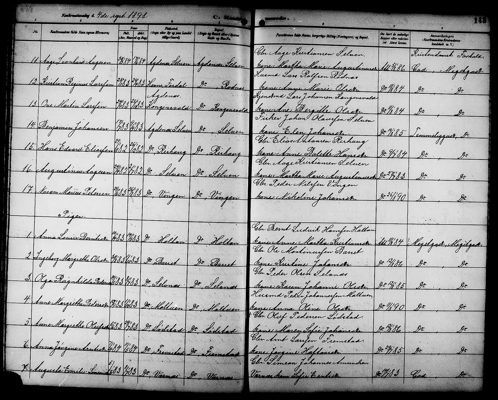 Ministerialprotokoller, klokkerbøker og fødselsregistre - Sør-Trøndelag, SAT/A-1456/662/L0757: Parish register (copy) no. 662C02, 1892-1918, p. 143