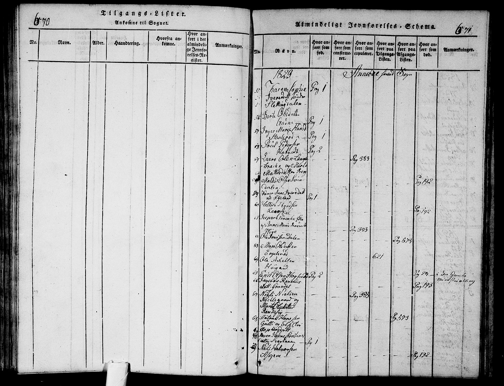 Andebu kirkebøker, AV/SAKO-A-336/G/Ga/L0002: Parish register (copy) no. I 2 /1, 1823-1832, p. 670-671