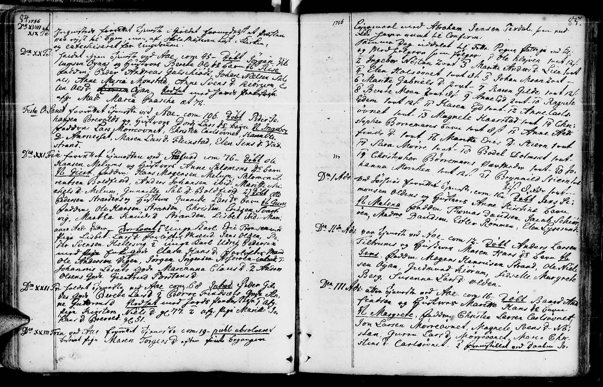 Ministerialprotokoller, klokkerbøker og fødselsregistre - Sør-Trøndelag, SAT/A-1456/655/L0672: Parish register (official) no. 655A01, 1750-1779, p. 84-85