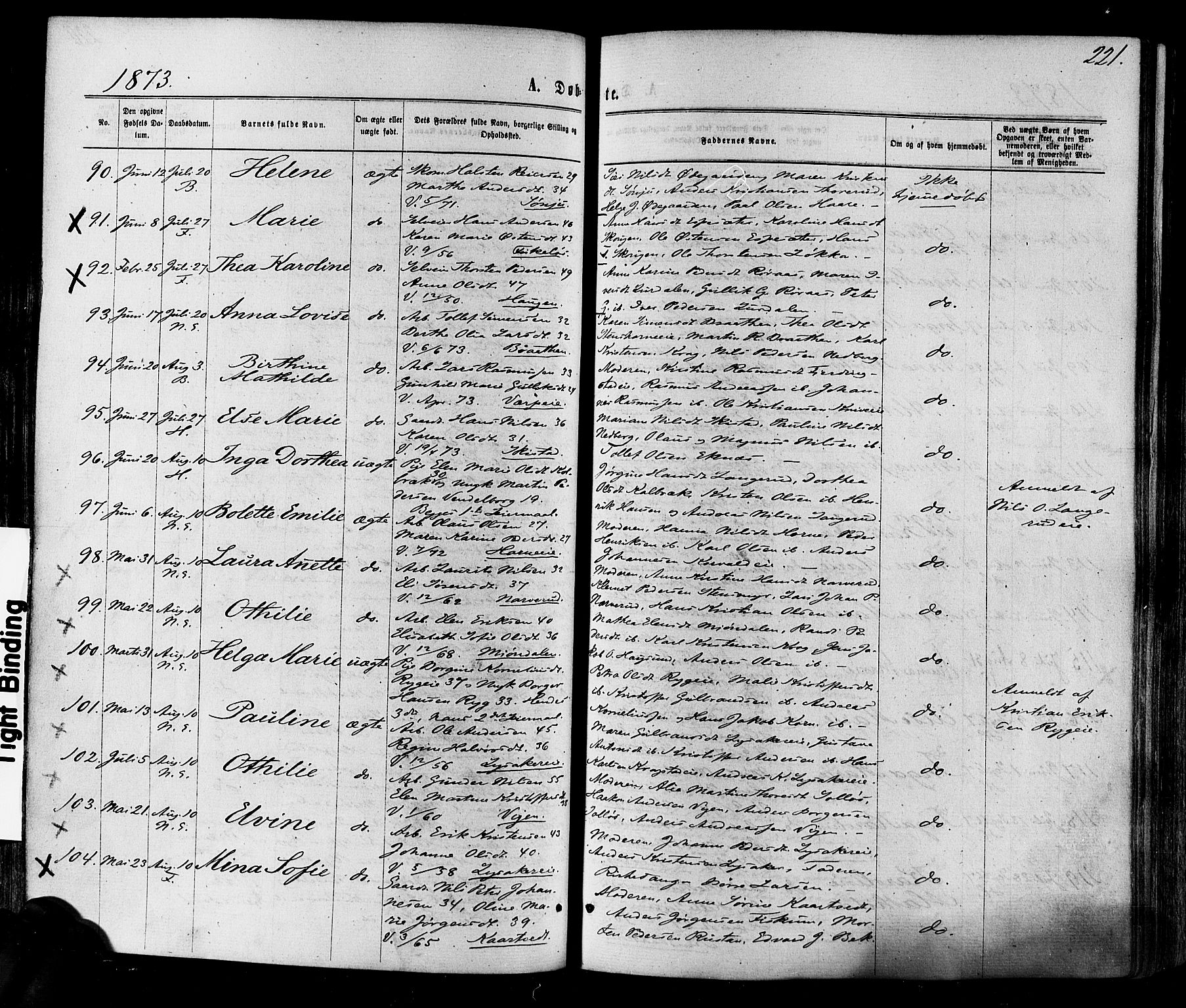 Eiker kirkebøker, AV/SAKO-A-4/F/Fa/L0017: Parish register (official) no. I 17, 1869-1877, p. 221