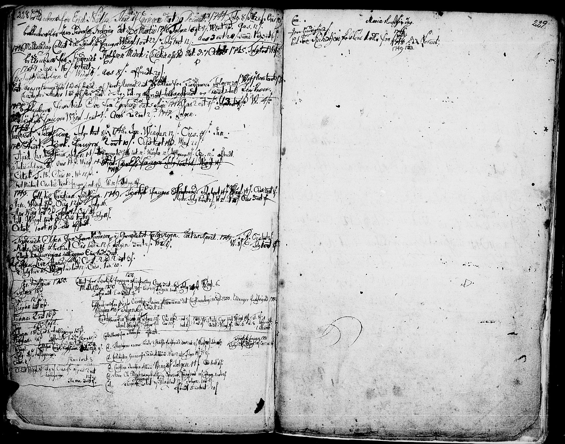 Tolga prestekontor, SAH/PREST-062/K/L0001: Parish register (official) no. 1, 1733-1767, p. 228-229