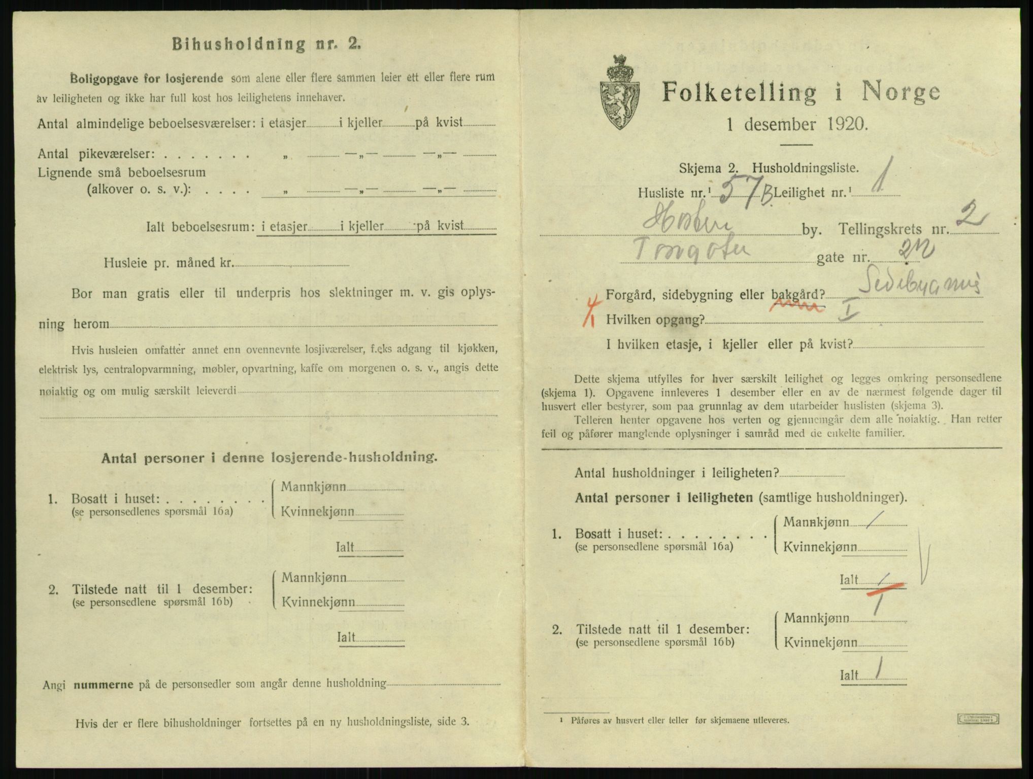 SAKO, 1920 census for Horten, 1920, p. 3539