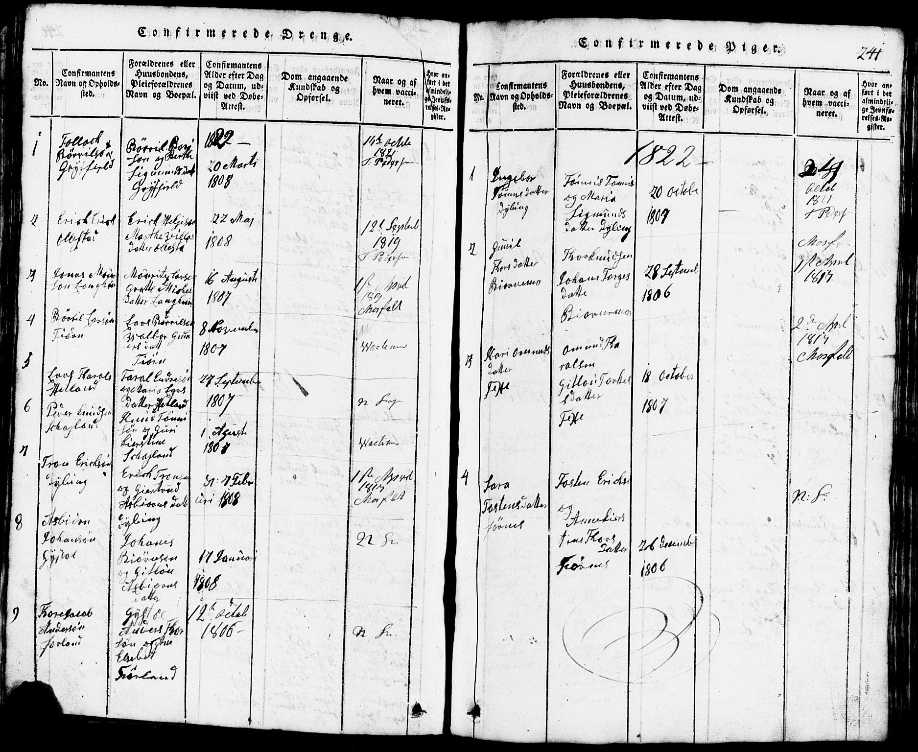 Lund sokneprestkontor, SAST/A-101809/S07/L0001: Parish register (copy) no. B 1, 1815-1853, p. 241