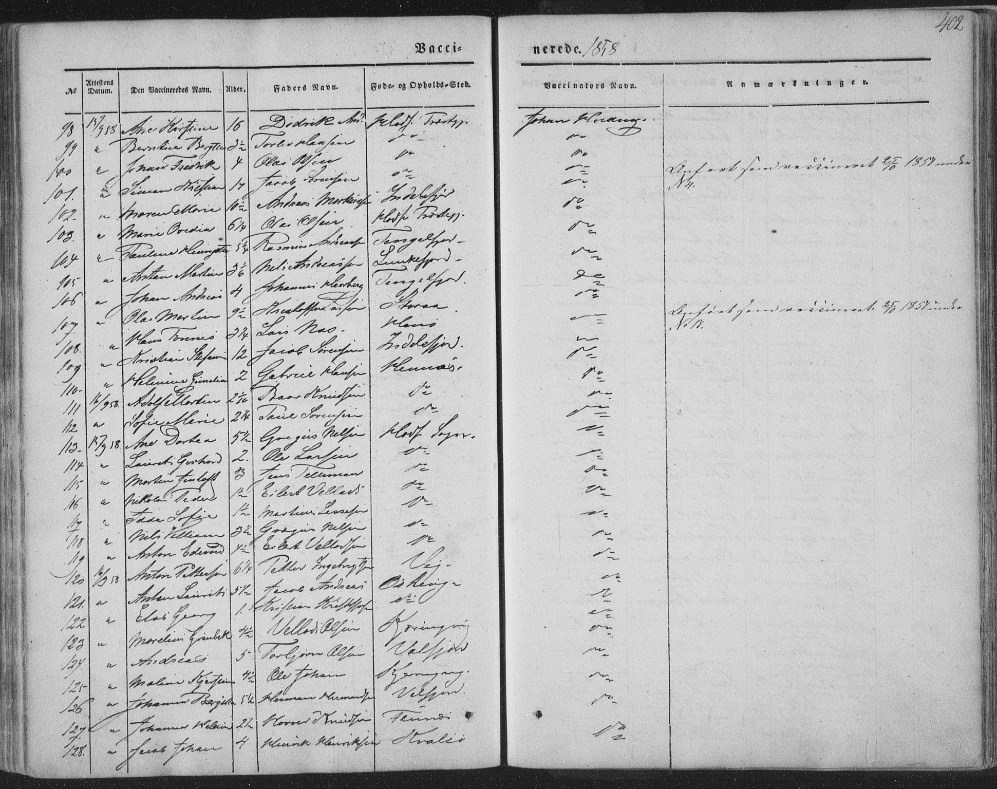 Ministerialprotokoller, klokkerbøker og fødselsregistre - Nordland, AV/SAT-A-1459/888/L1241: Parish register (official) no. 888A07, 1849-1869, p. 402