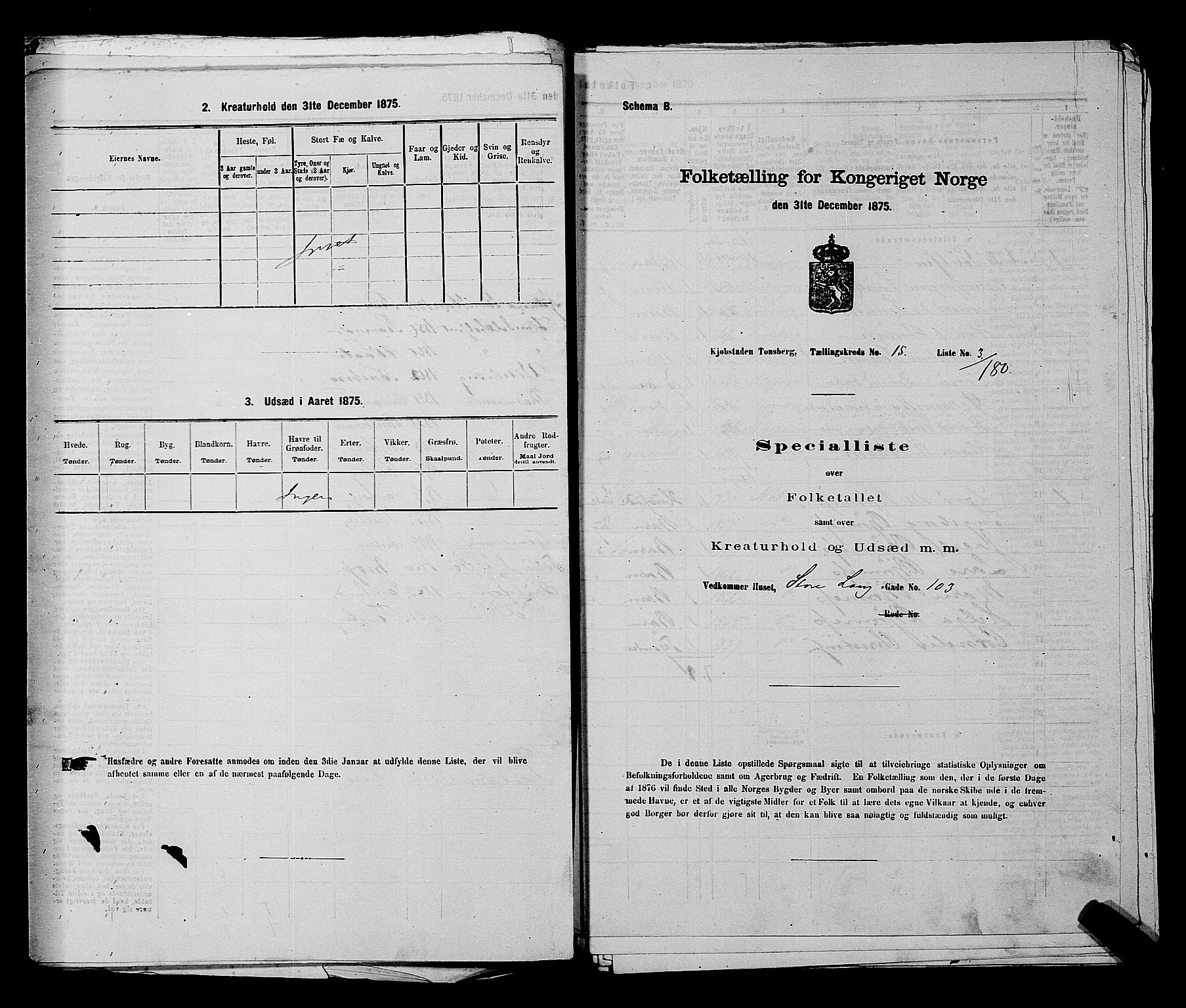 SAKO, 1875 census for 0705P Tønsberg, 1875, p. 446