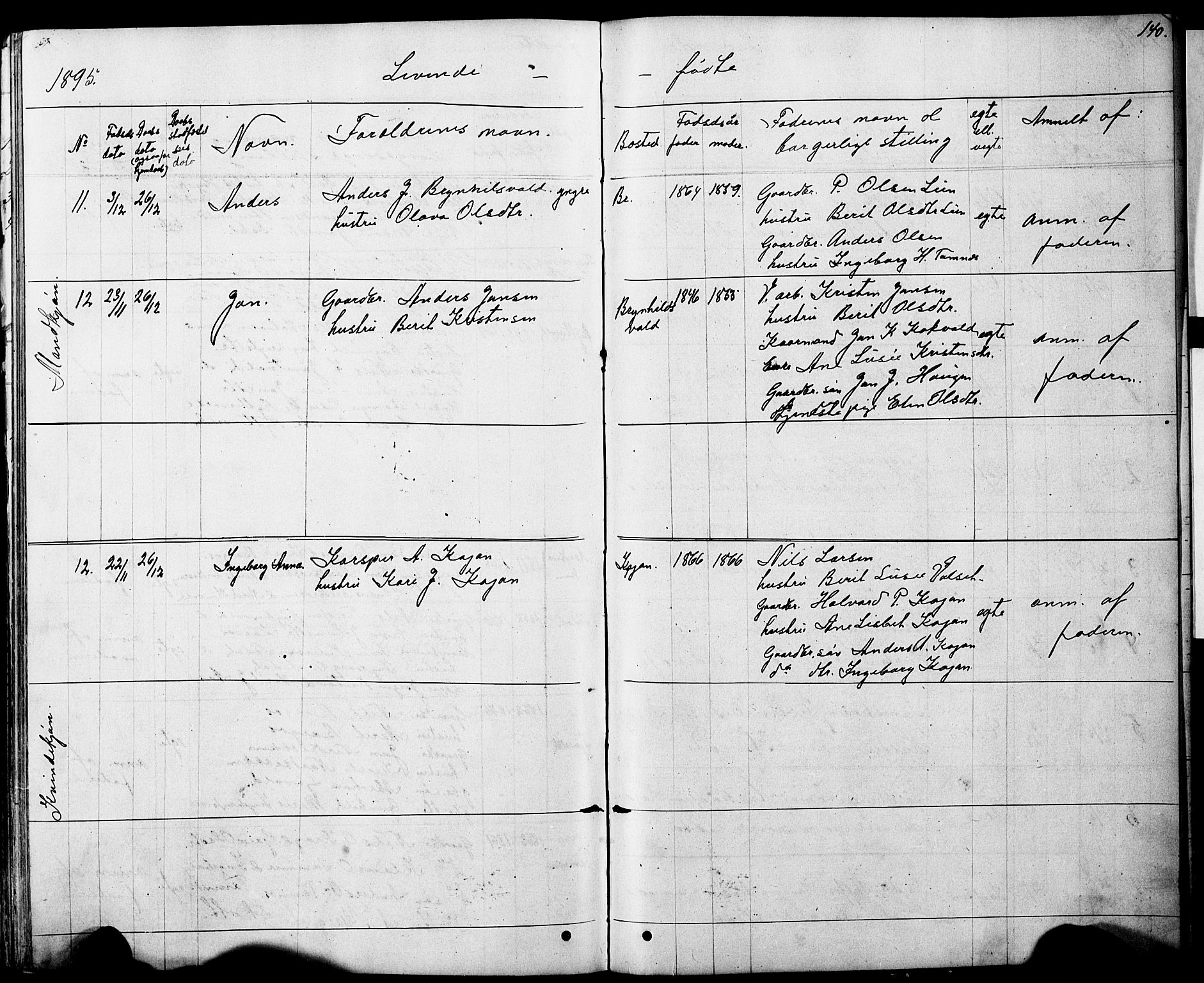 Ministerialprotokoller, klokkerbøker og fødselsregistre - Sør-Trøndelag, AV/SAT-A-1456/683/L0949: Parish register (copy) no. 683C01, 1880-1896, p. 140