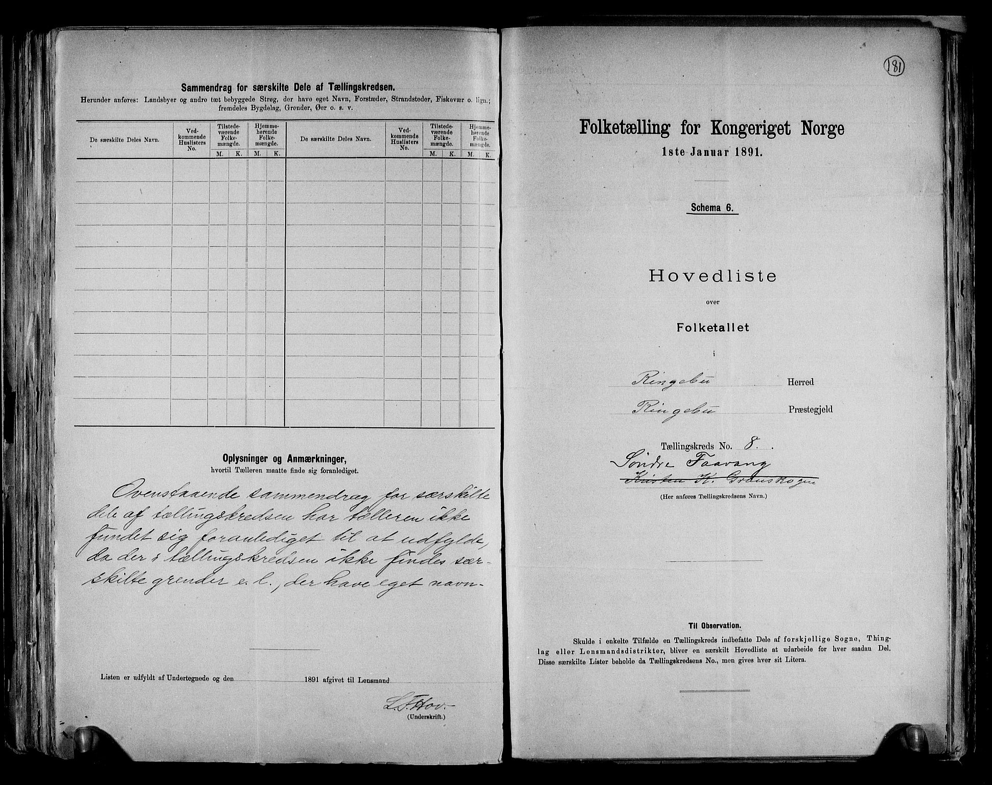 RA, 1891 census for 0520 Ringebu, 1891, p. 23