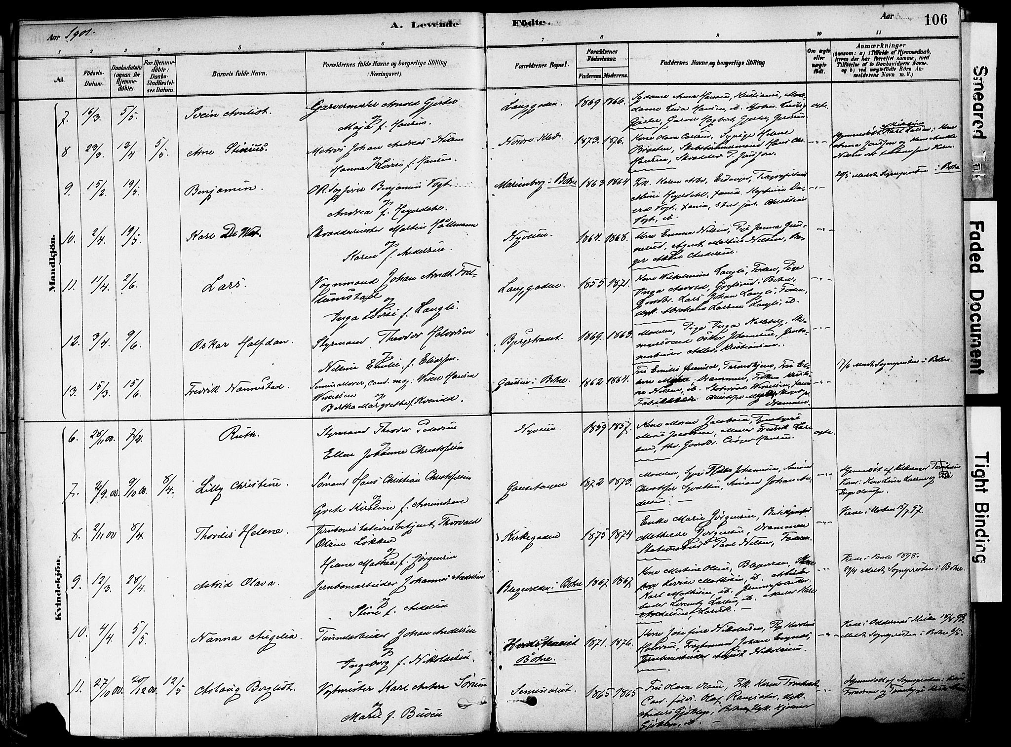 Holmestrand kirkebøker, AV/SAKO-A-346/F/Fa/L0004: Parish register (official) no. 4, 1880-1901, p. 106