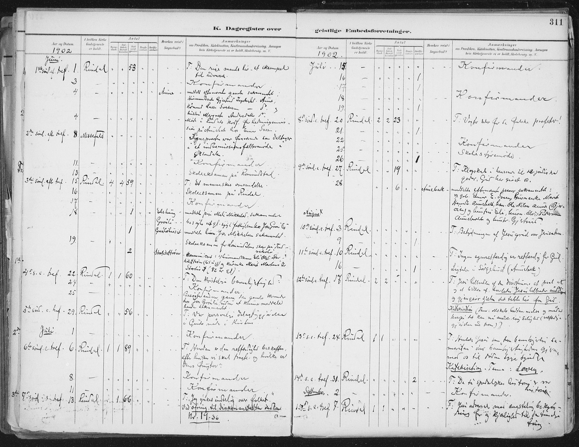 Ministerialprotokoller, klokkerbøker og fødselsregistre - Møre og Romsdal, AV/SAT-A-1454/598/L1072: Parish register (official) no. 598A06, 1896-1910, p. 311